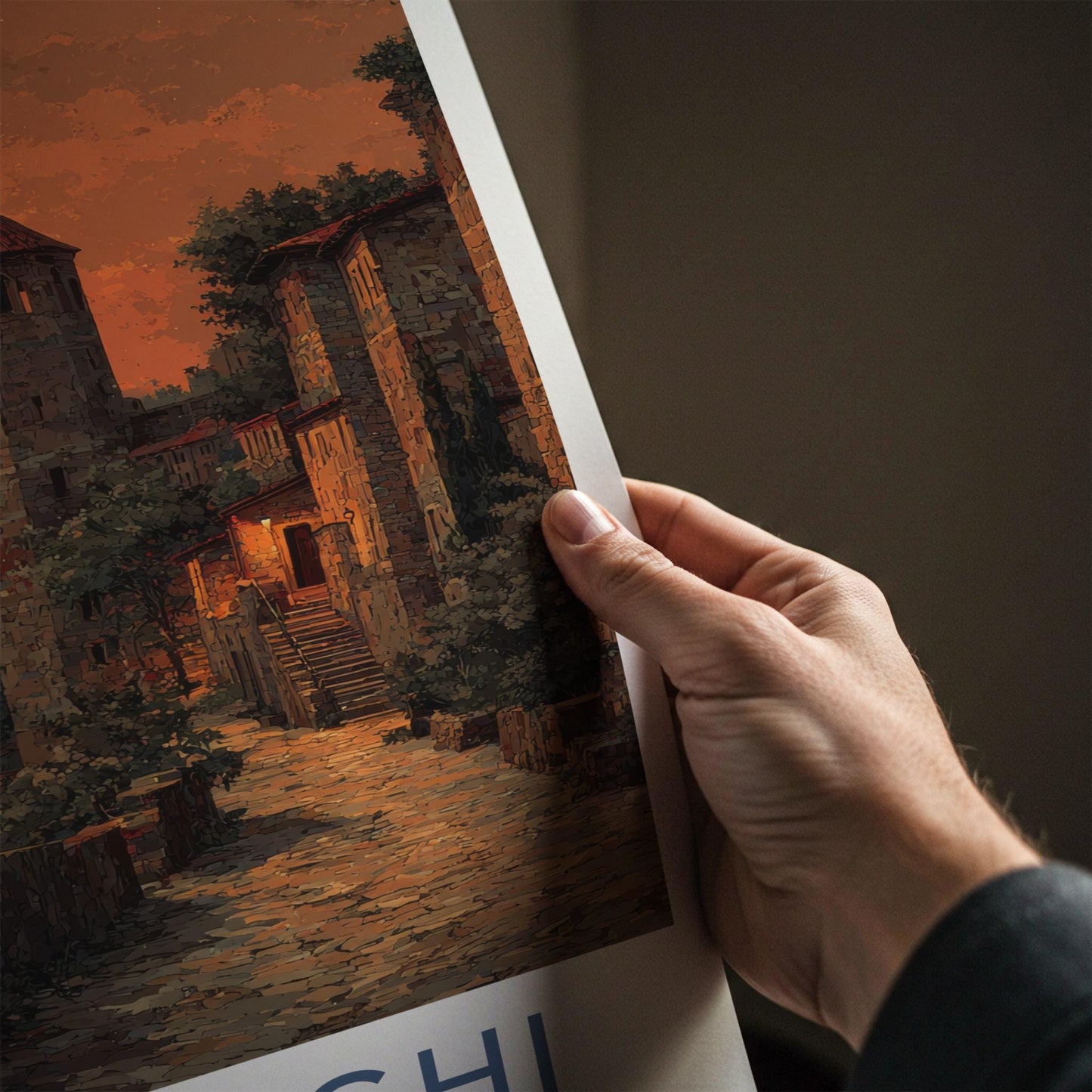 Sighnaghi Poster - Georgia Wall Art - Sunset Fortified City Home Decor