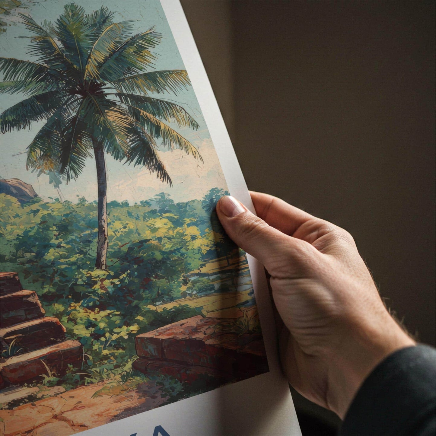Sigiriya Poster - Sri Lanka Travel Art - Ancient Brick Stairs Home Decor