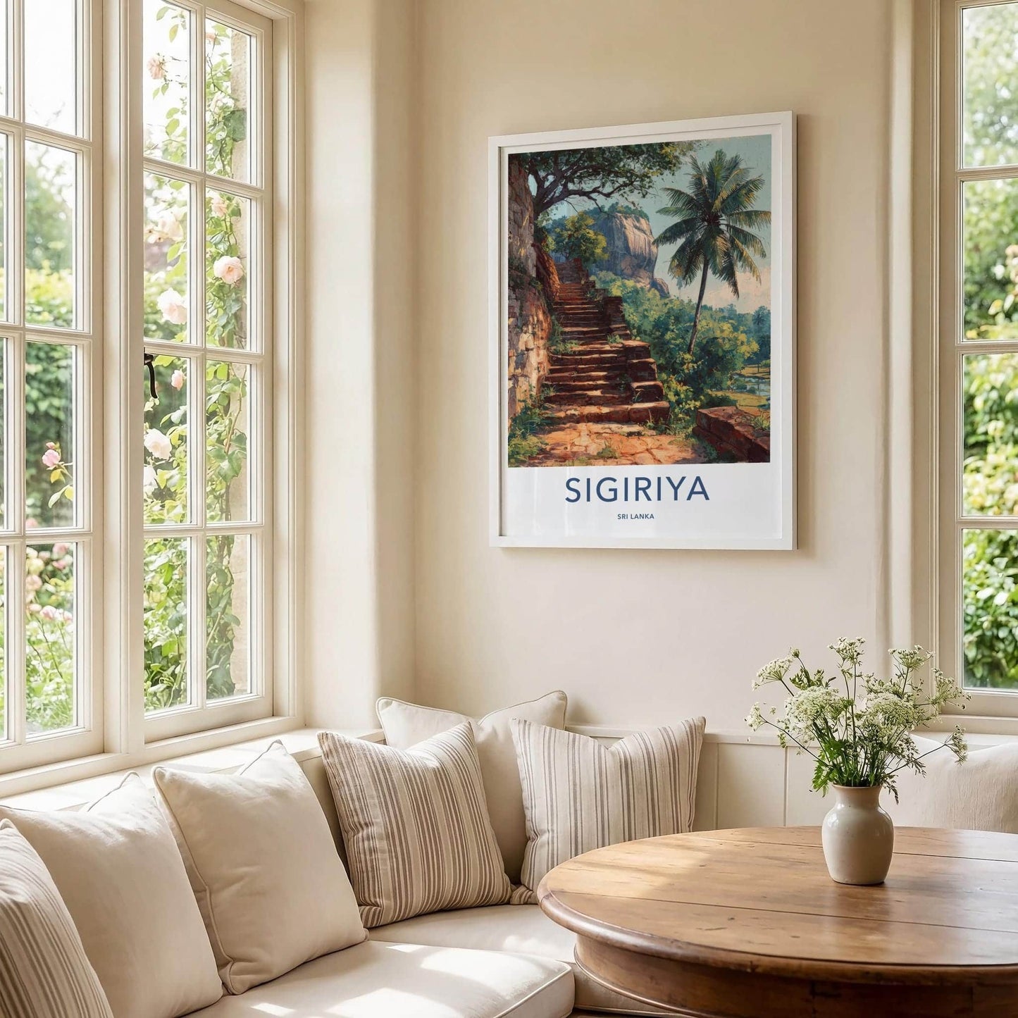 Sigiriya Poster - Sri Lanka Travel Art - Ancient Brick Stairs Home Decor