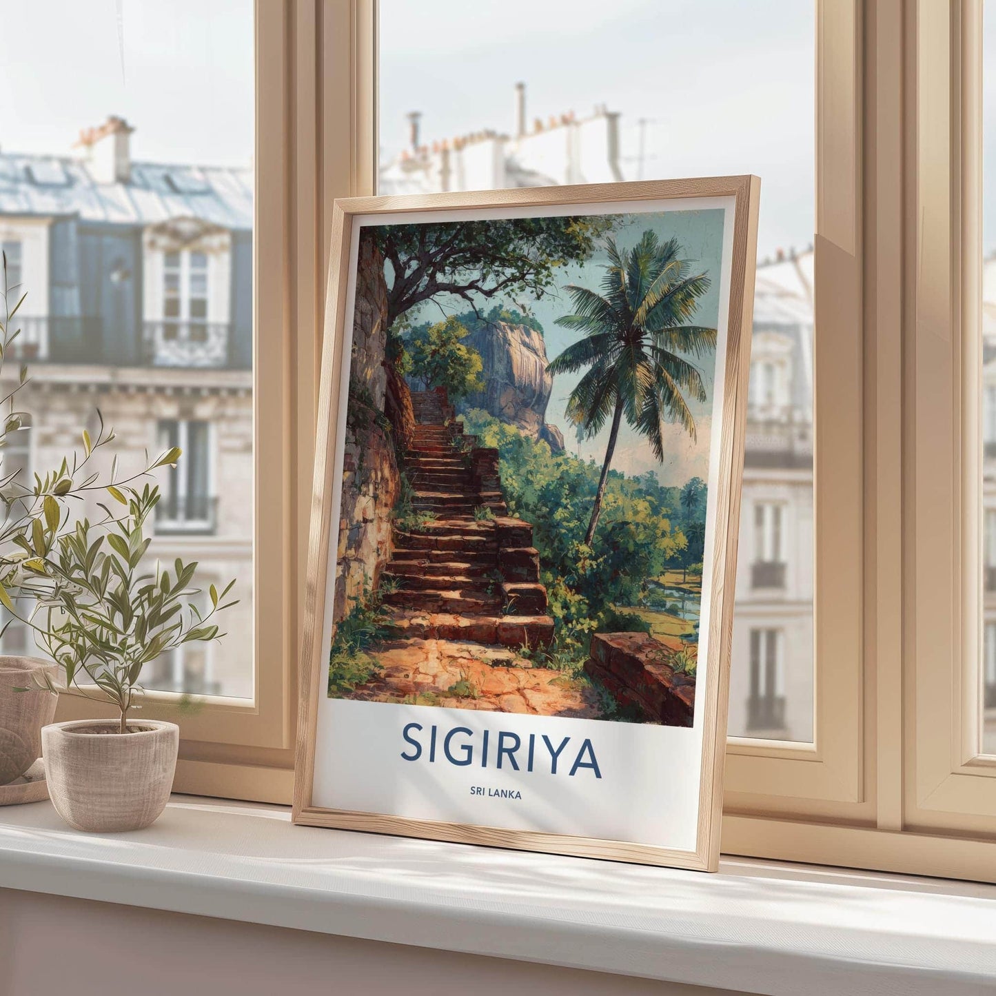 Sigiriya Poster - Sri Lanka Travel Art - Ancient Brick Stairs Home Decor