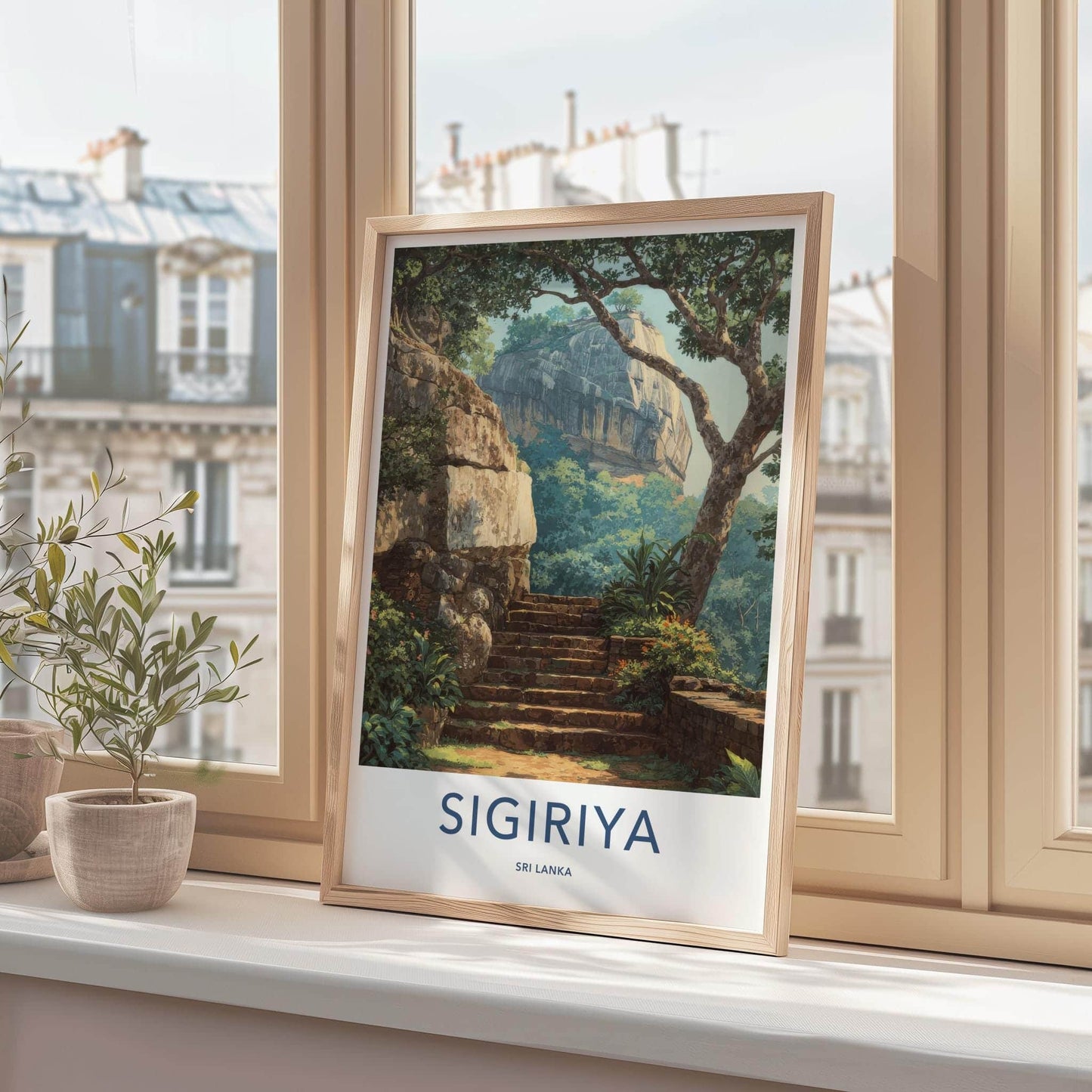 Sigiriya Poster - Sri Lanka Travel Art - Ancient Rock Fortress Home Decor