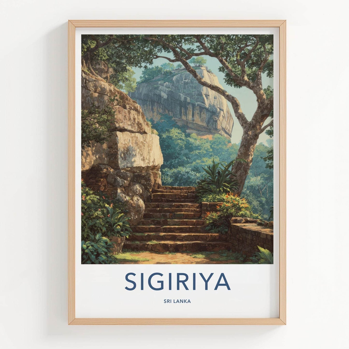 Sigiriya Poster - Sri Lanka Travel Art - Ancient Rock Fortress Home Decor
