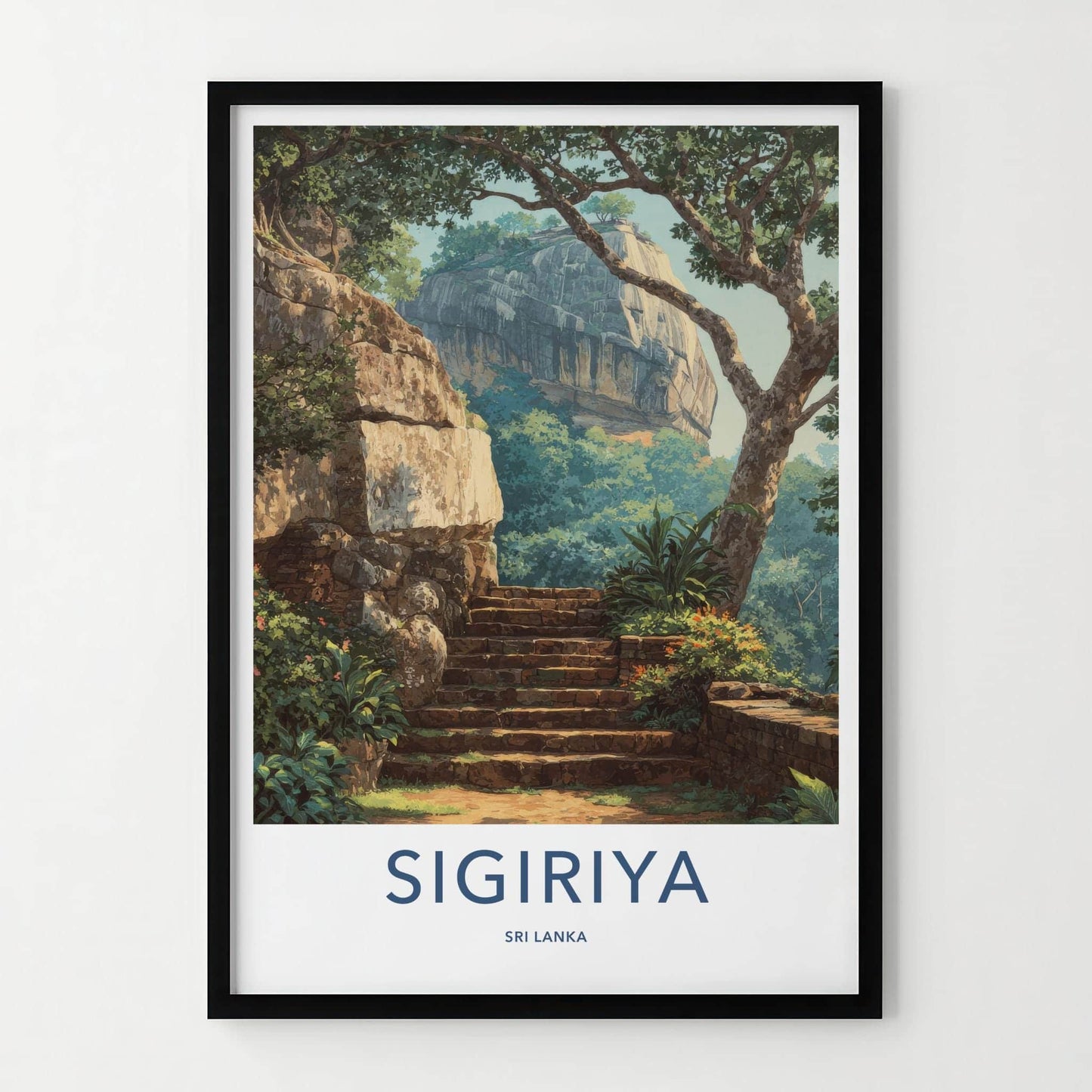 Sigiriya Poster - Sri Lanka Travel Art - Ancient Rock Fortress Home Decor