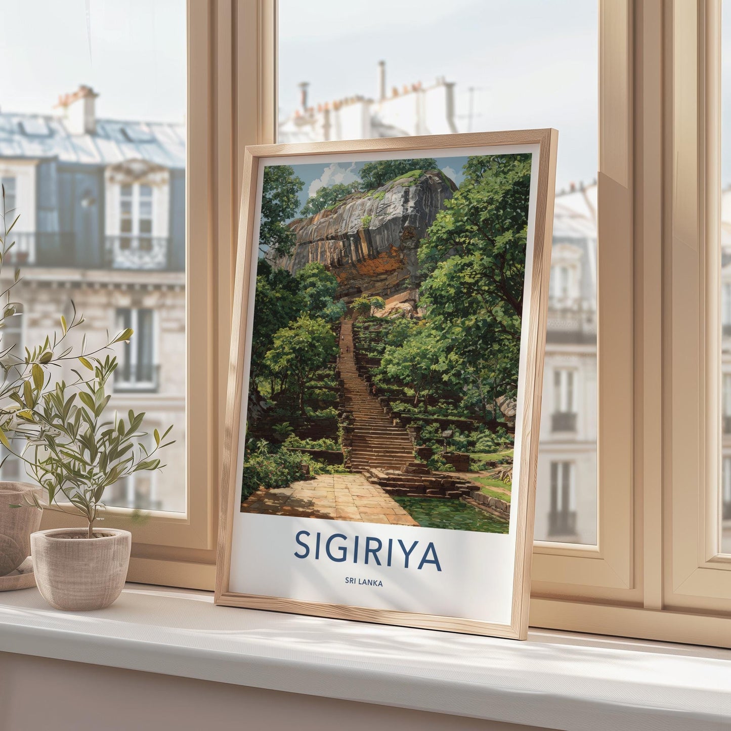 Sigiriya Poster - Sri Lanka Travel Art - Ancient Rock Fortress Home Decor
