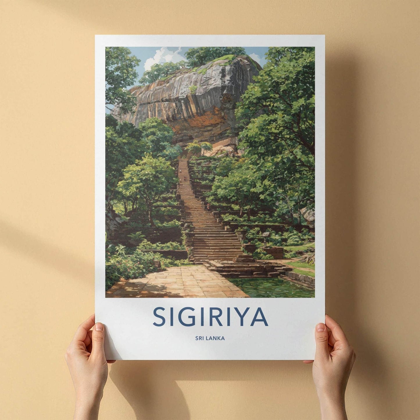 Sigiriya Poster - Sri Lanka Travel Art - Ancient Rock Fortress Home Decor