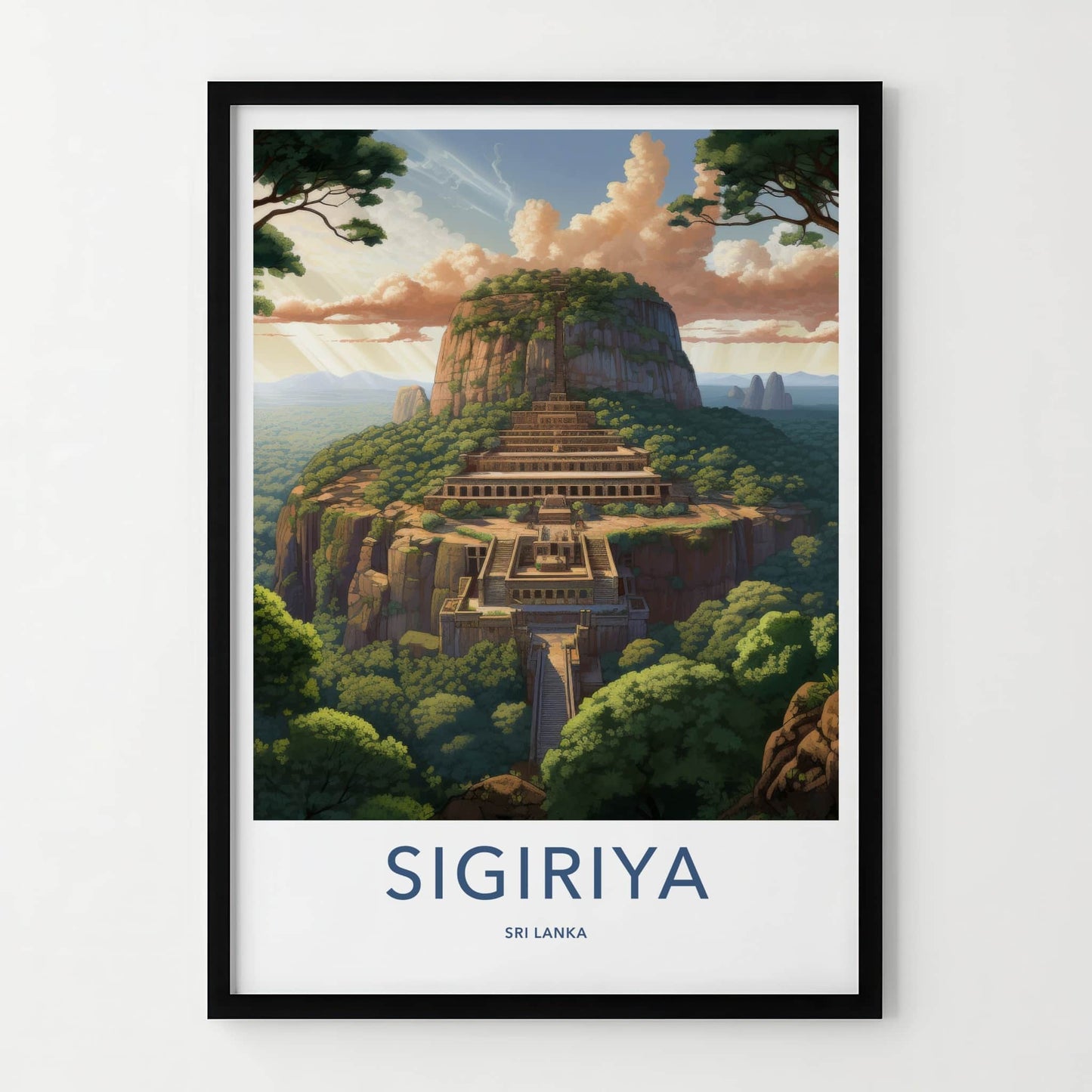 Sigiriya Poster - Sri Lanka Travel Art - Ancient Rock Palace Home Decor
