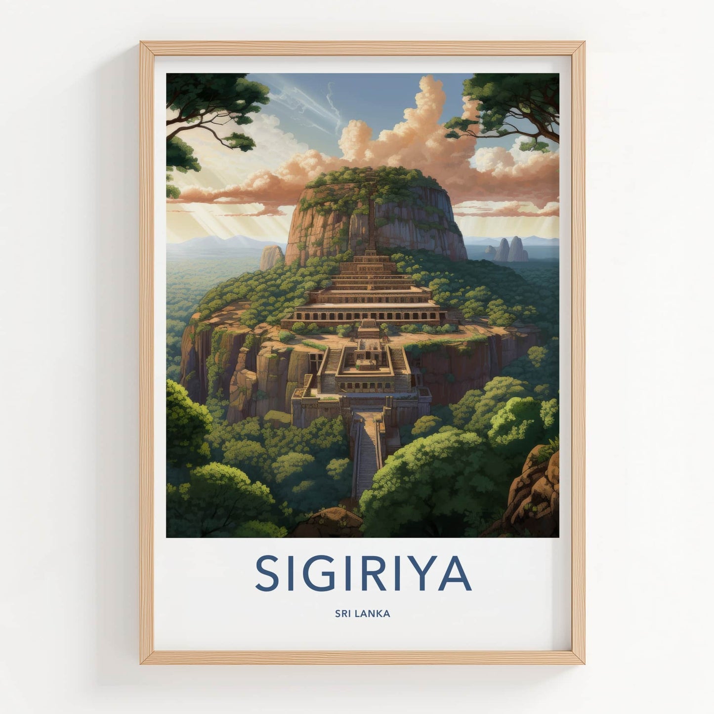 Sigiriya Poster - Sri Lanka Travel Art - Ancient Rock Palace Home Decor