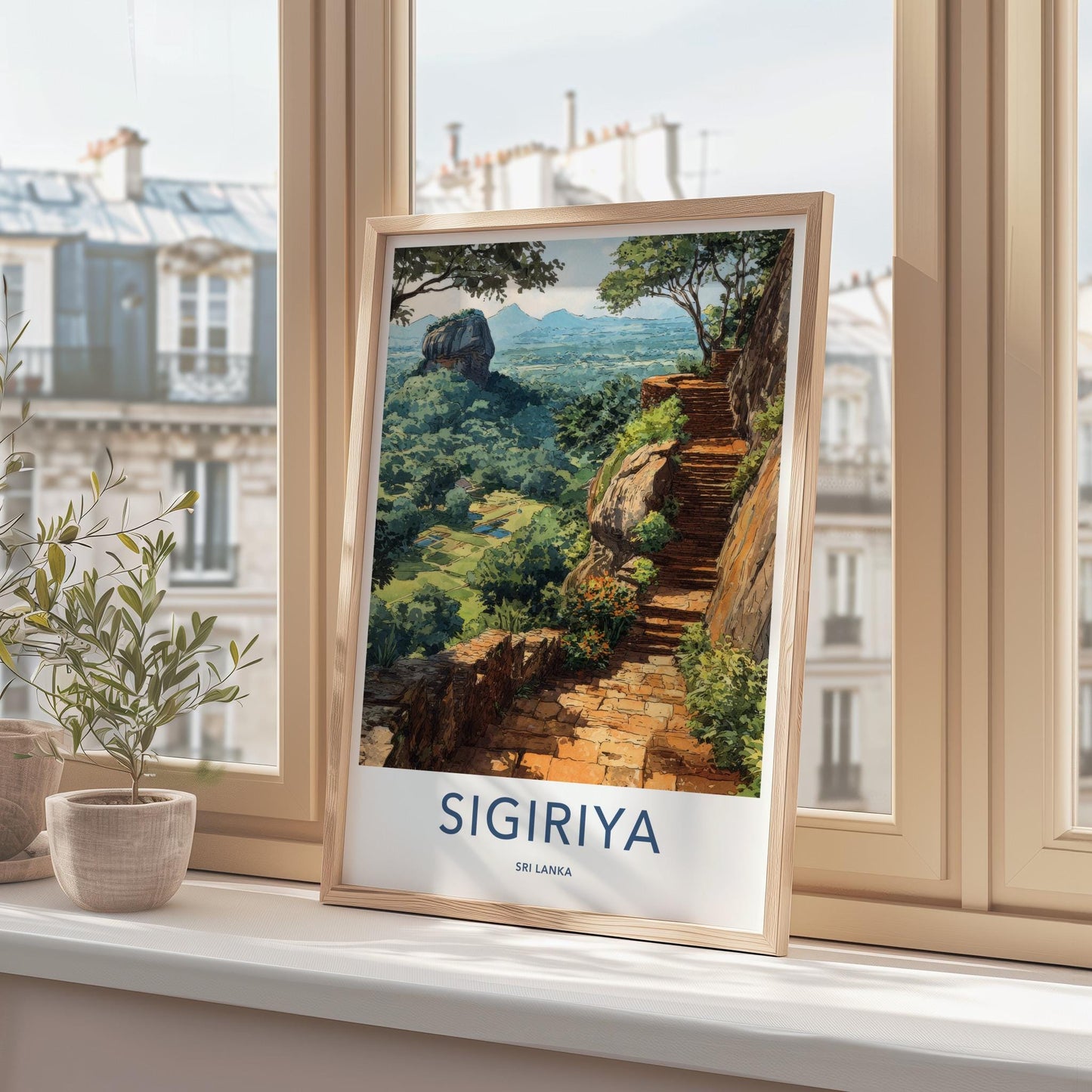Sigiriya Poster - Sri Lanka Travel Art - Ancient Stone Steps Wall Decor