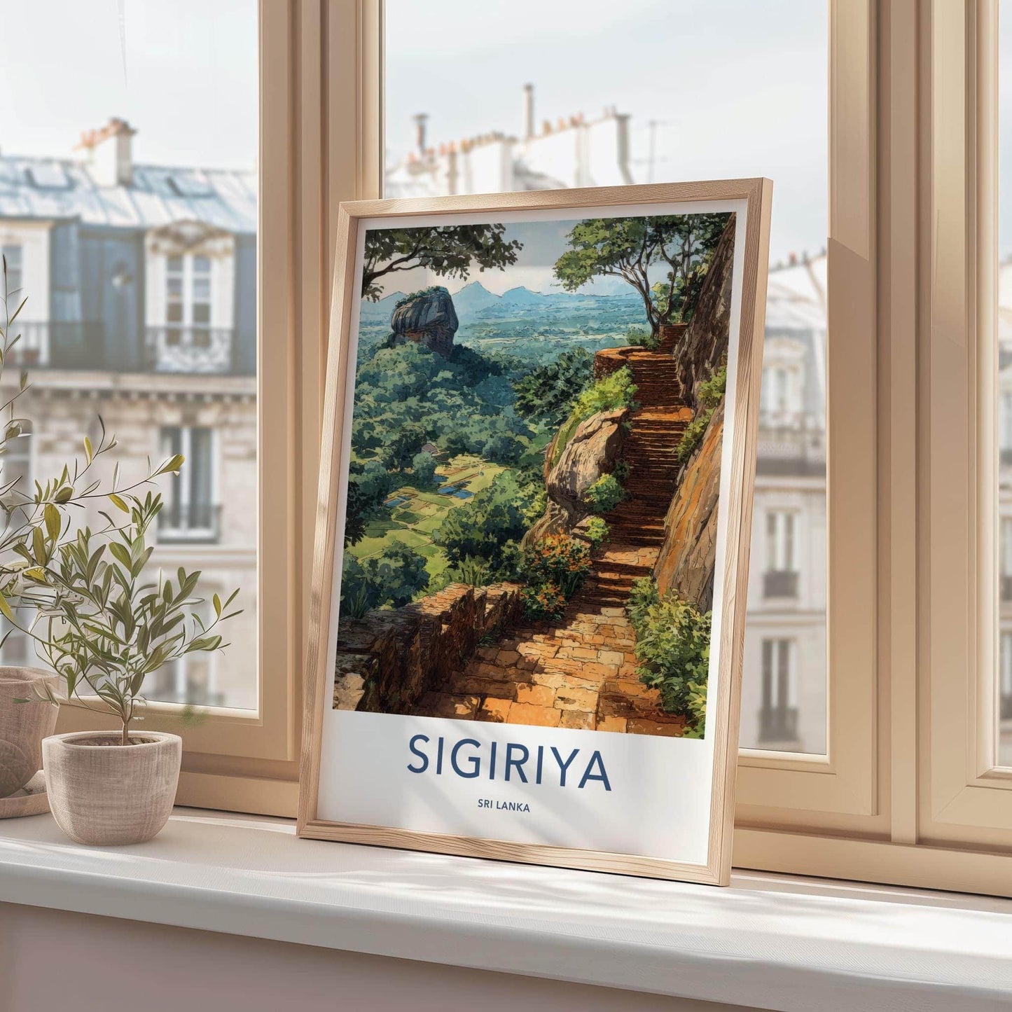 Sigiriya Poster - Sri Lanka Travel Art - Ancient Stone Steps Wall Decor