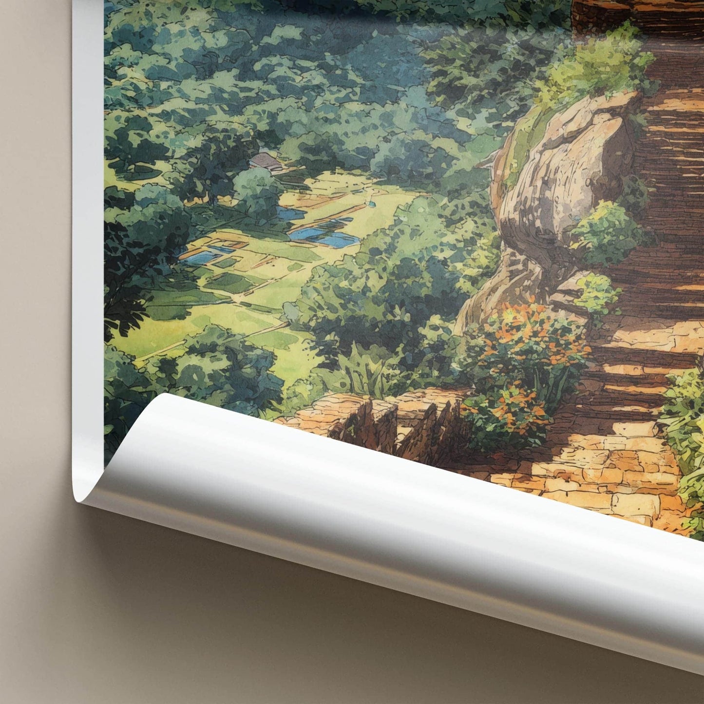 Sigiriya Poster - Sri Lanka Travel Art - Ancient Stone Steps Wall Decor