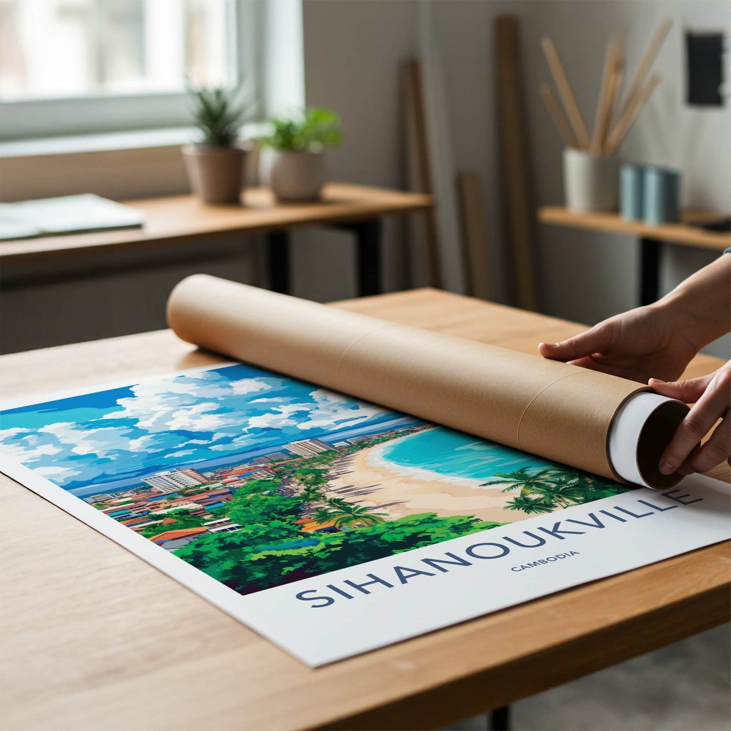 Sihanoukville Poster - Cambodia Travel Art - Coastal City Beach Home Decor