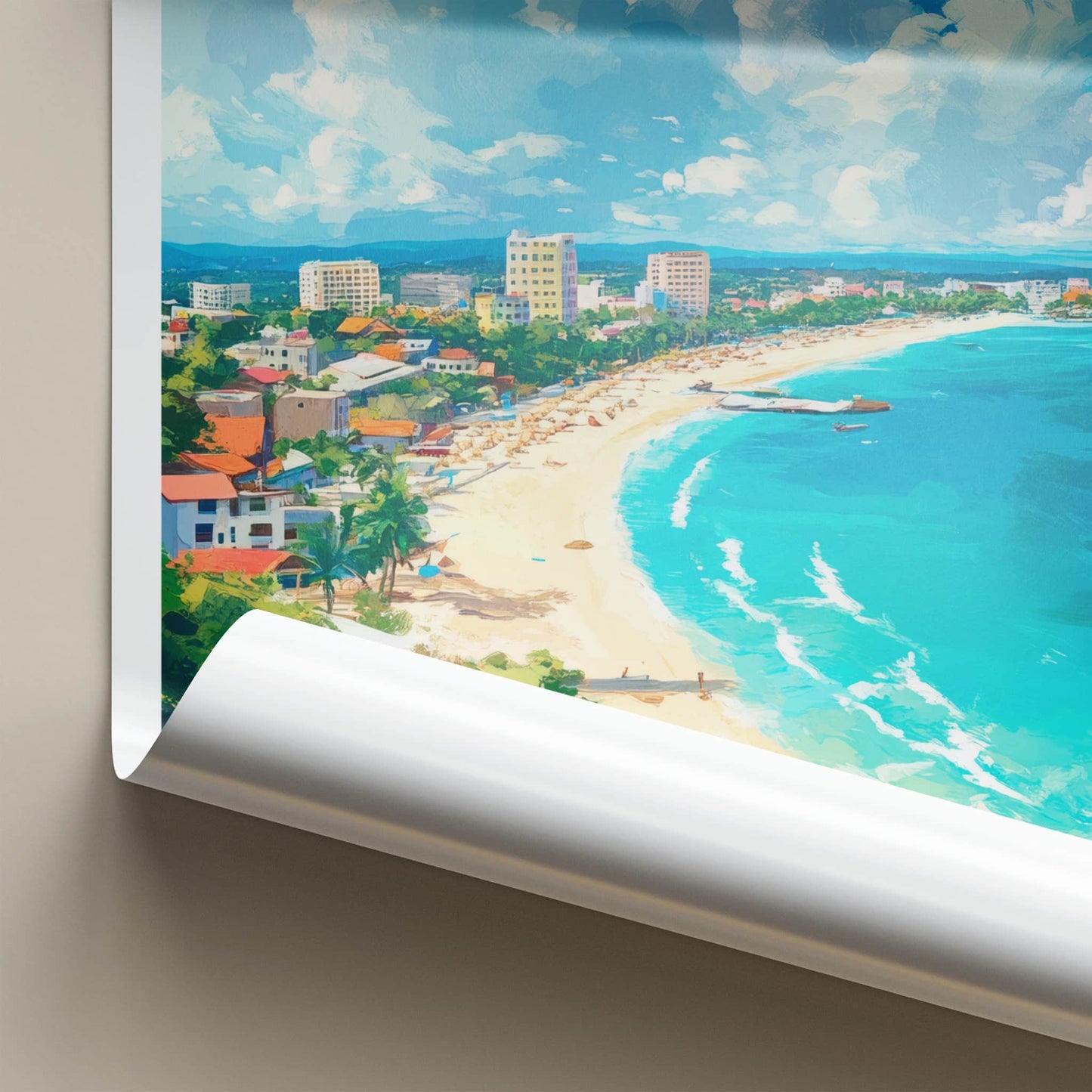 Sihanoukville Poster - Cambodia Travel Art - Sunny Coastal Beach Home Decor