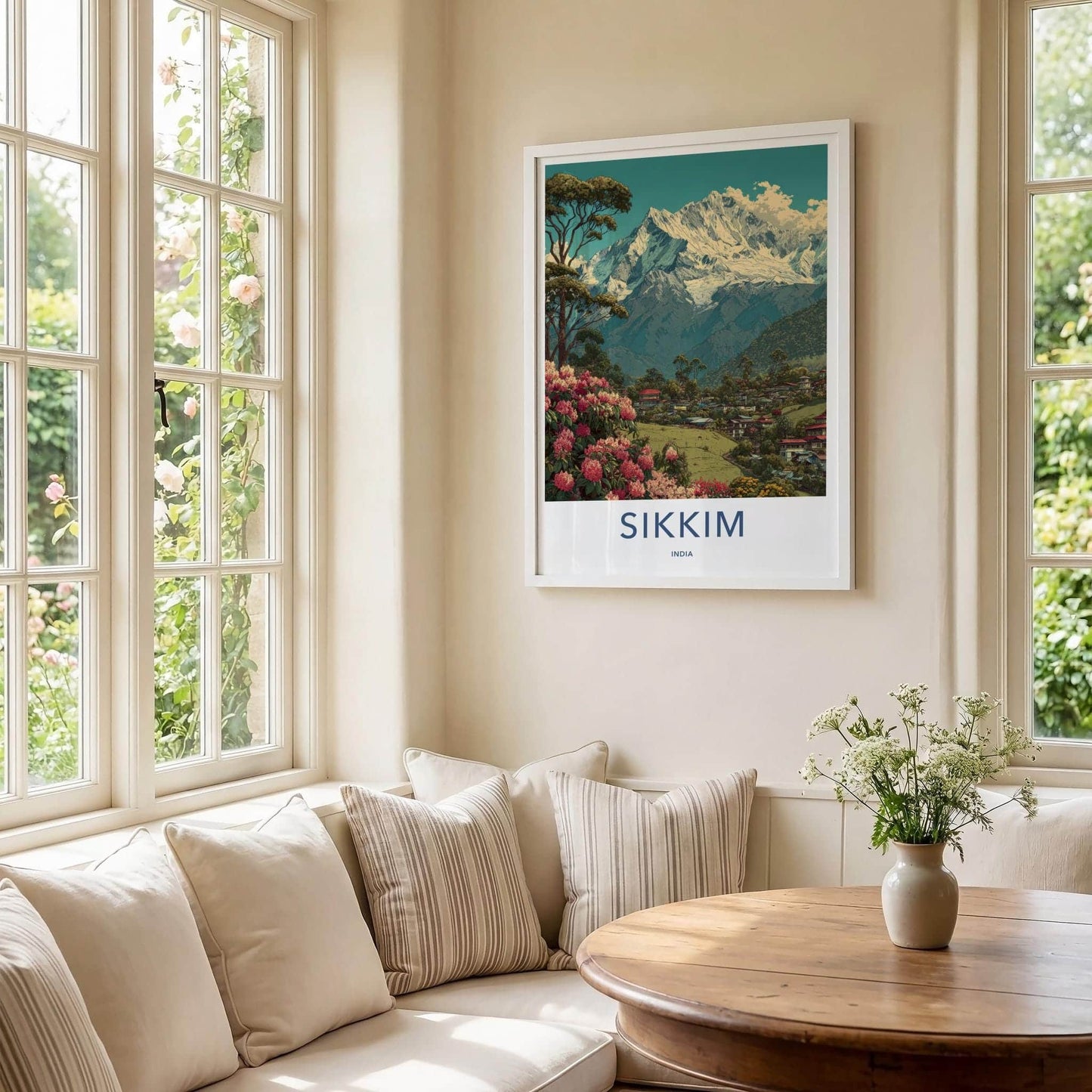 Sikkim Poster - India Travel Art - Sikkim Himalayan Scene Home Decor