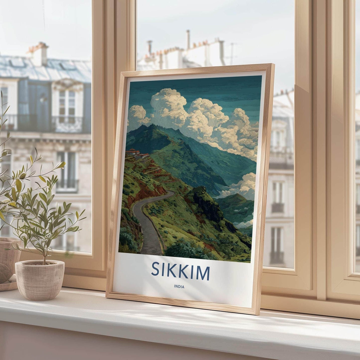 Sikkim Poster - India Travel Art - Sikkim Winding Mountain Road Home Decor