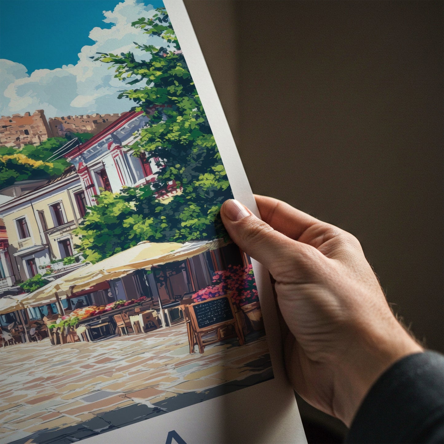 Silistra Poster - Bulgaria Travel Art - Historic Cafe Square Home Decor