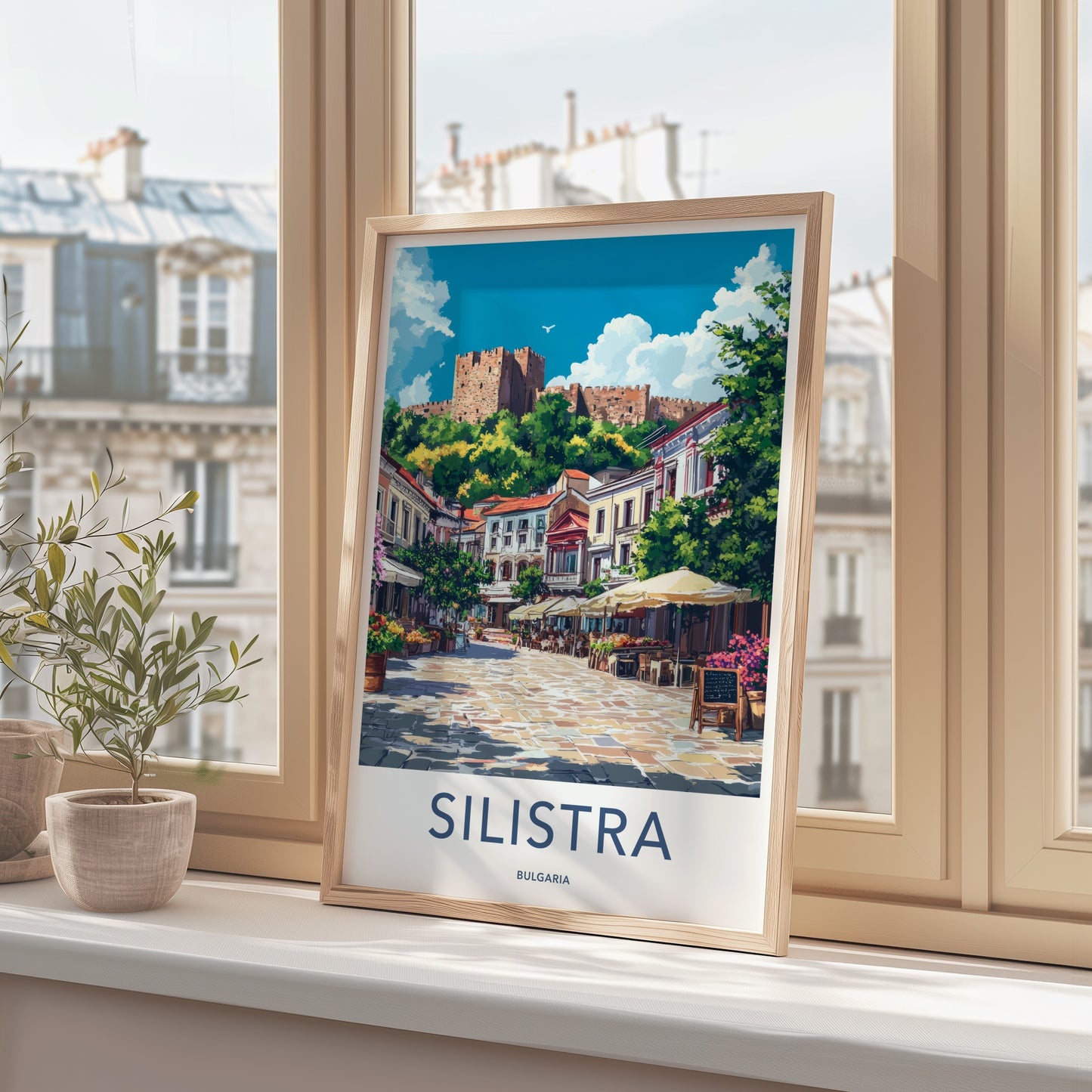 Silistra Poster - Bulgaria Travel Art - Historic Cafe Square Home Decor