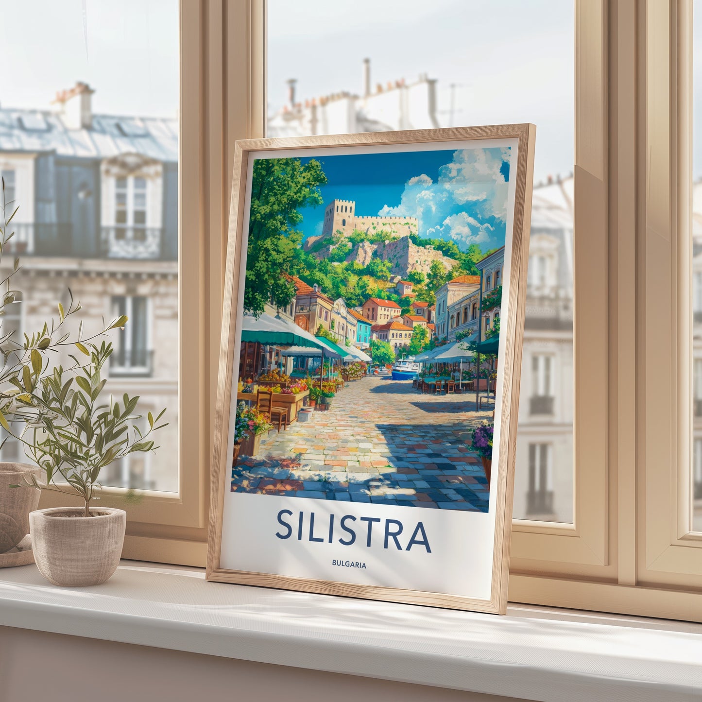 Silistra Poster - Bulgaria Travel Art - Historic Market Castle Home Decor