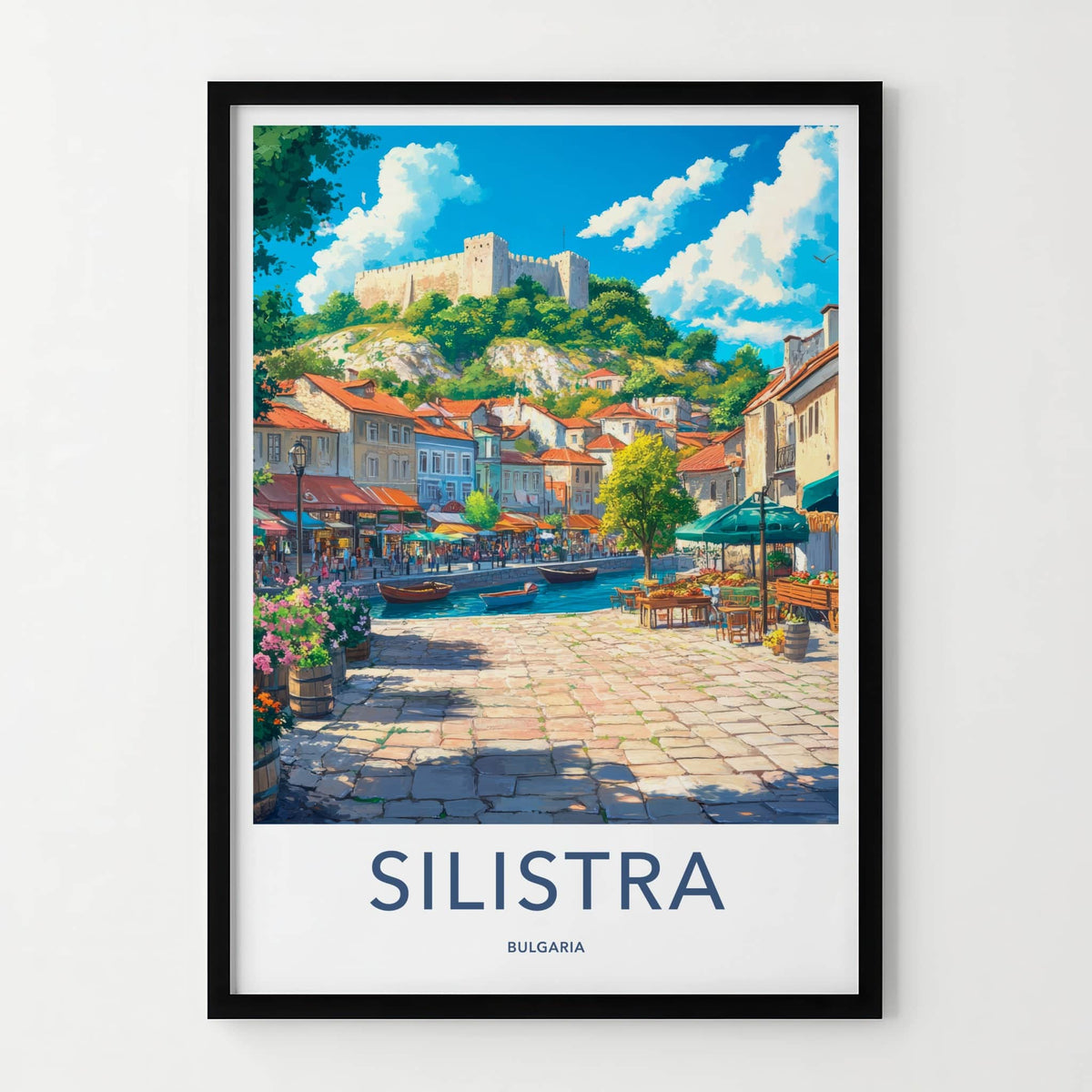 Silistra Poster - Bulgaria Travel Art - Riverside Castle Town Home Decor