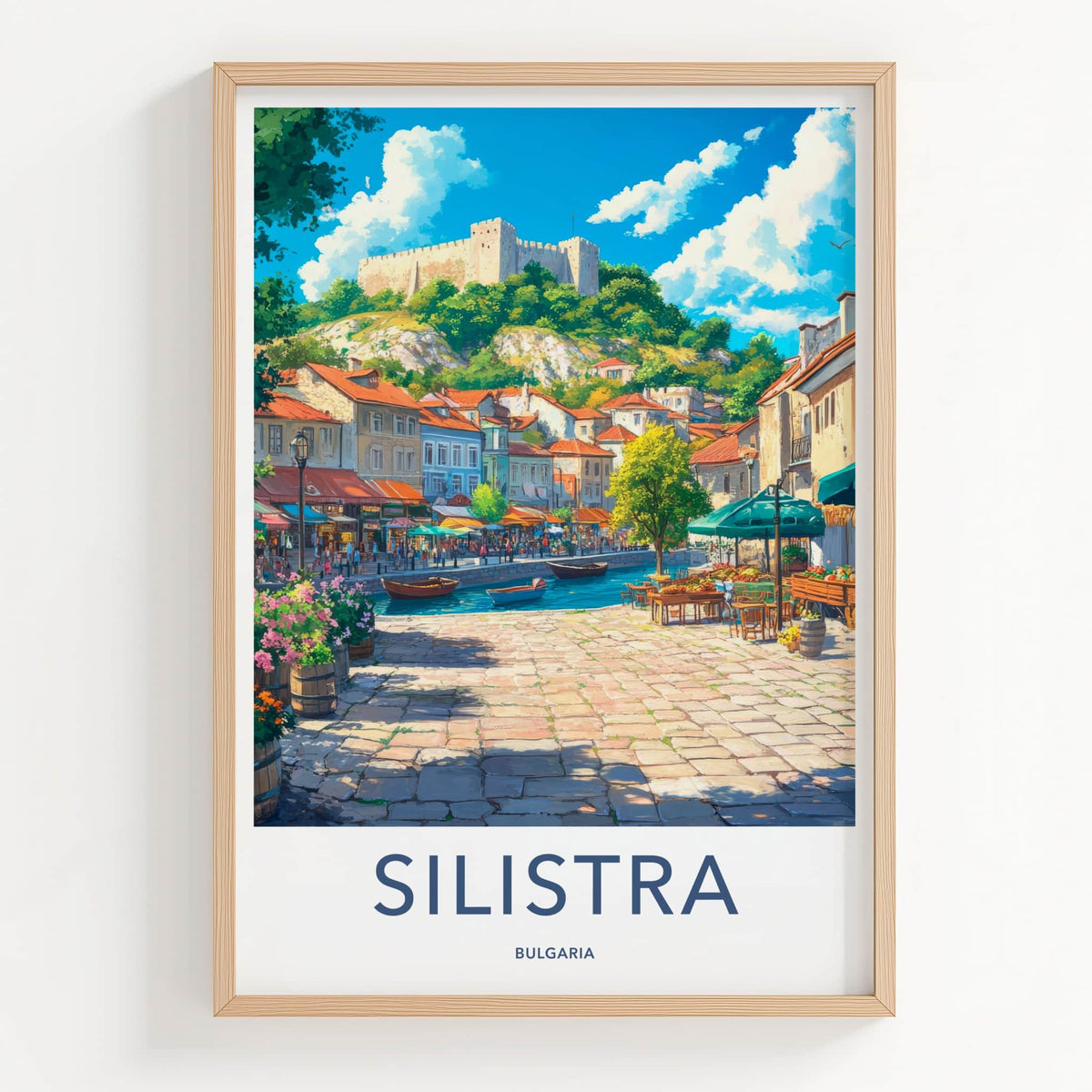Silistra Poster - Bulgaria Travel Art - Riverside Castle Town Home Decor