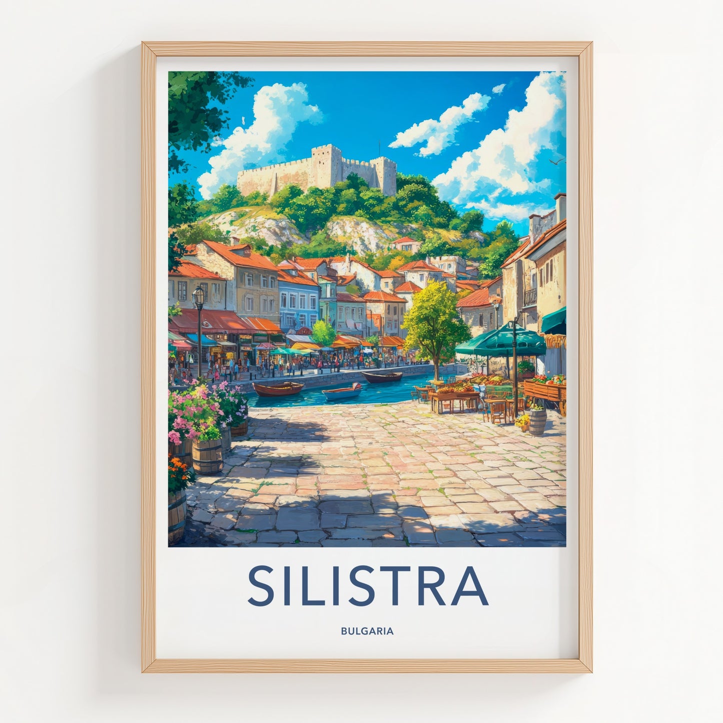 Silistra Poster - Bulgaria Travel Art - Riverside Castle Town Home Decor