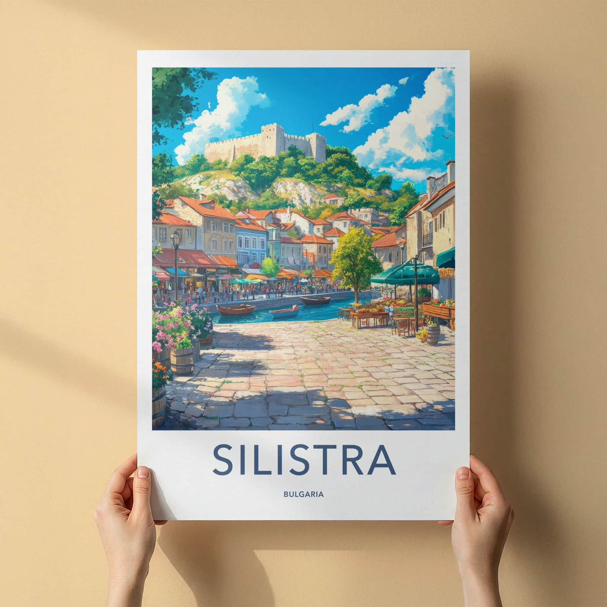 Silistra Poster - Bulgaria Travel Art - Riverside Castle Town Home Decor