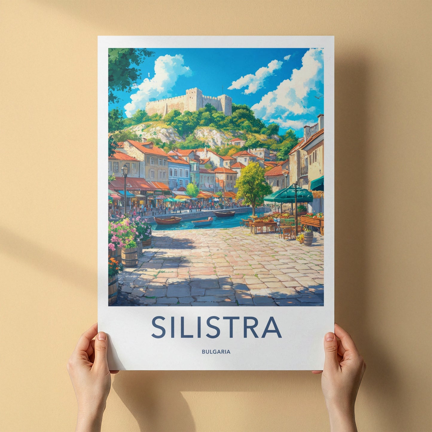 Silistra Poster - Bulgaria Travel Art - Riverside Castle Town Home Decor