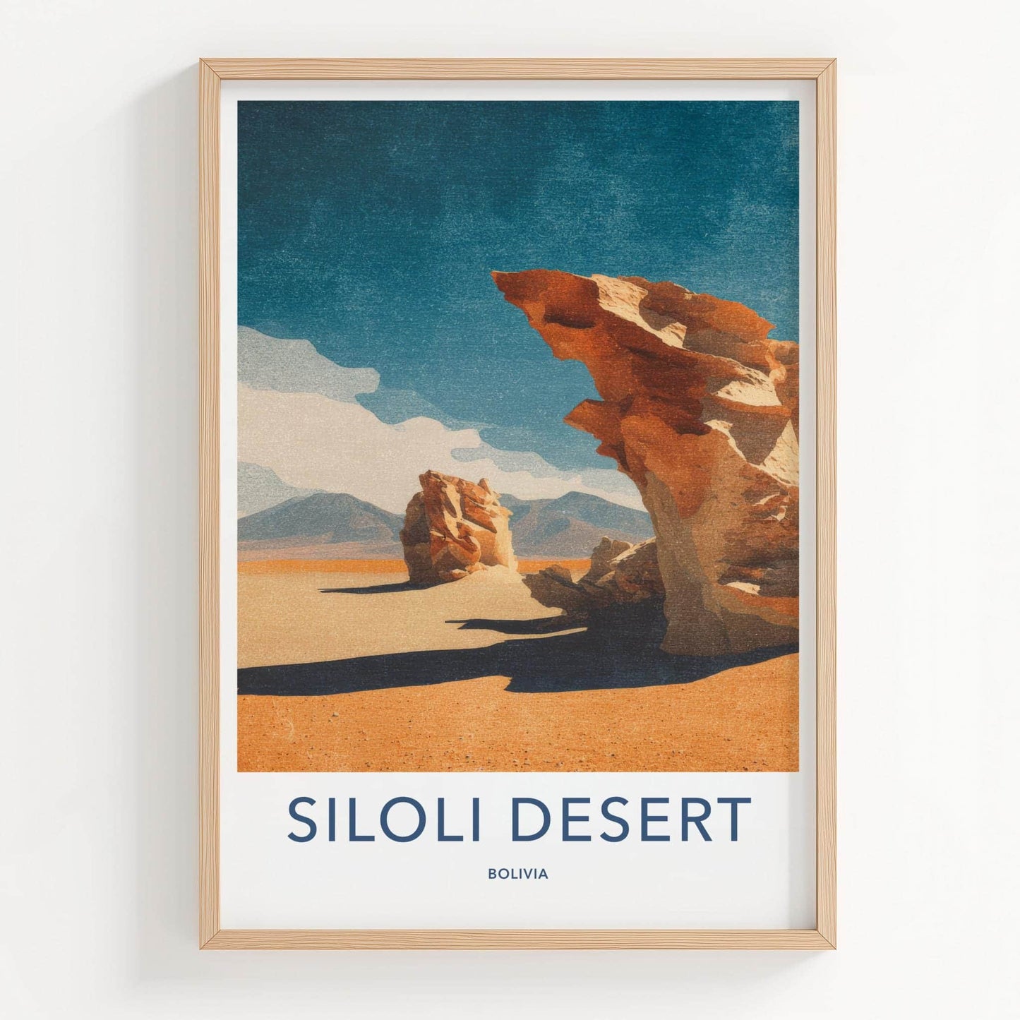 Siloli Desert Poster - Bolivia Travel Art - Dramatic Desert Rocks Home Decor