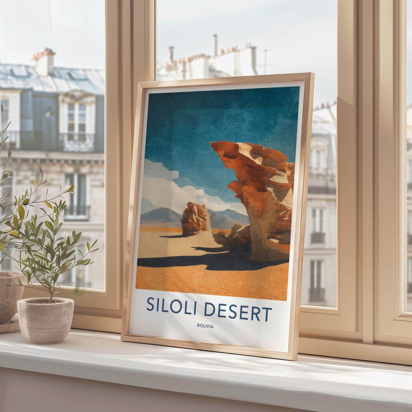 Siloli Desert Poster - Bolivia Travel Art - Dramatic Desert Rocks Home Decor