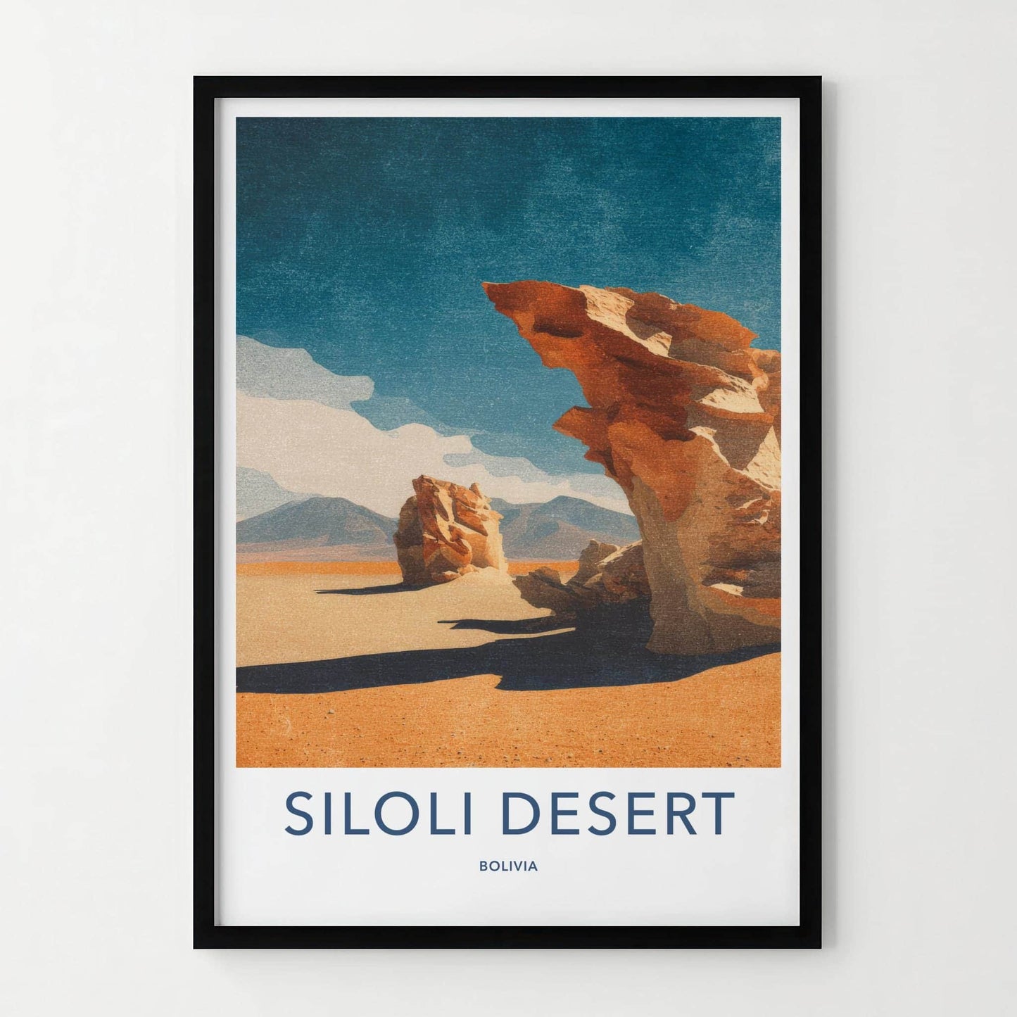 Siloli Desert Poster - Bolivia Travel Art - Dramatic Desert Rocks Home Decor