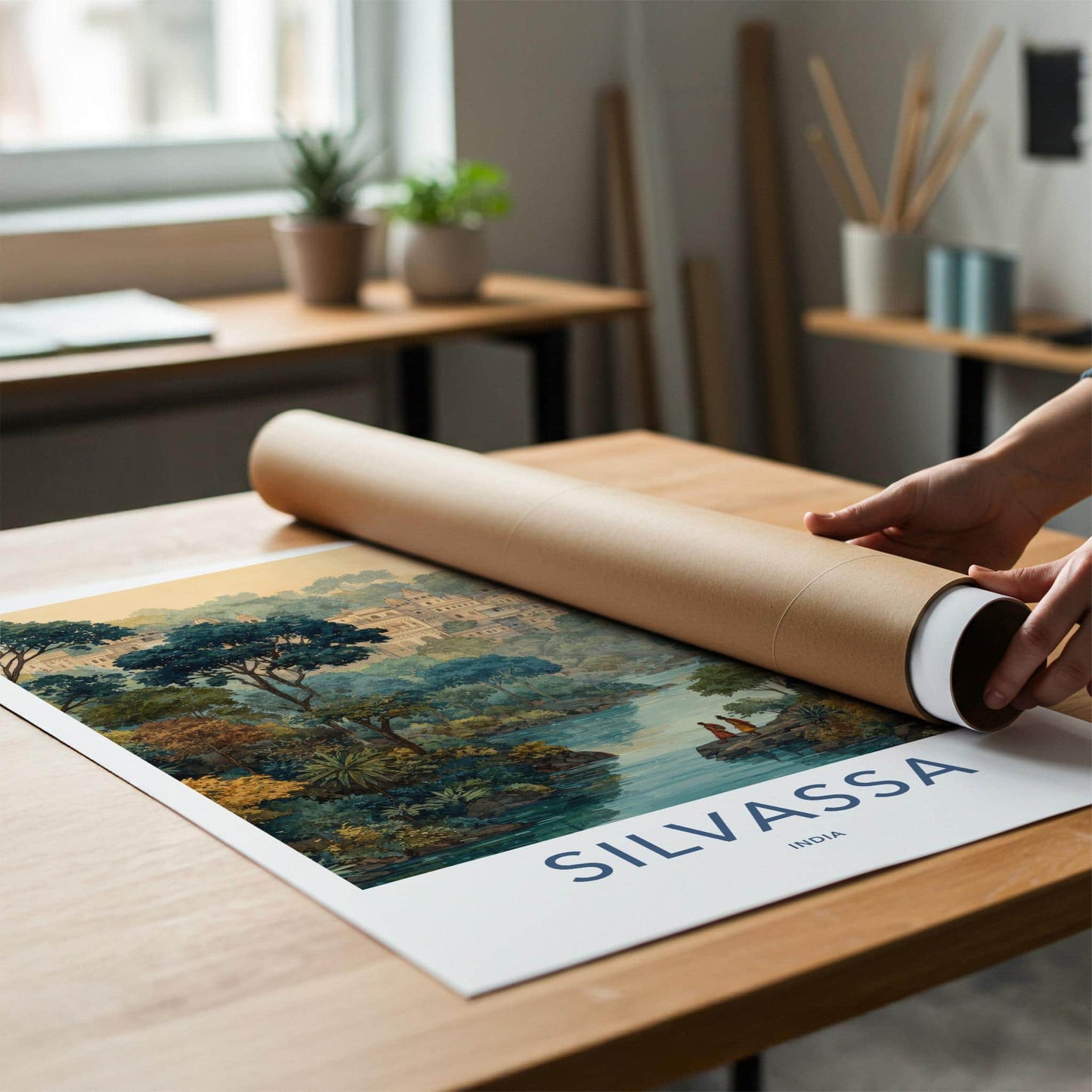 Silvassa Poster - India Wall Art - Dadra And Nagar Haveli Green River City Gift