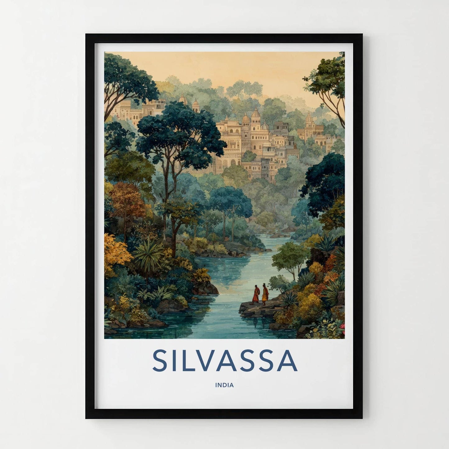 Silvassa Poster - India Wall Art - Dadra And Nagar Haveli Green River City Gift