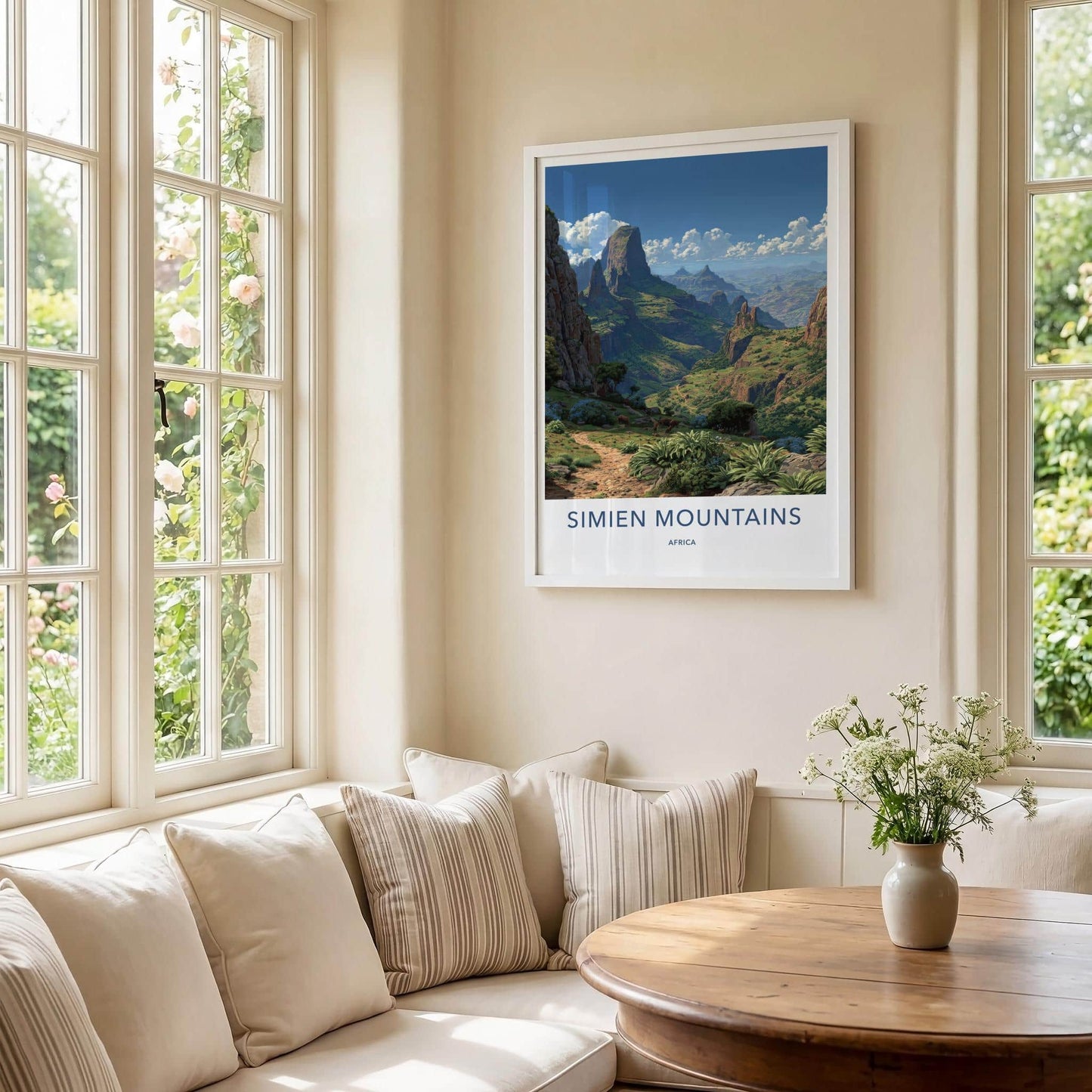 Simien Mountains Poster - Ethiopia Travel Art - Dramatic Valley Vista Wall Decor