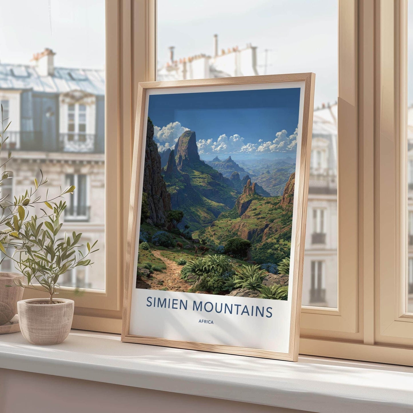 Simien Mountains Poster - Ethiopia Travel Art - Dramatic Valley Vista Wall Decor