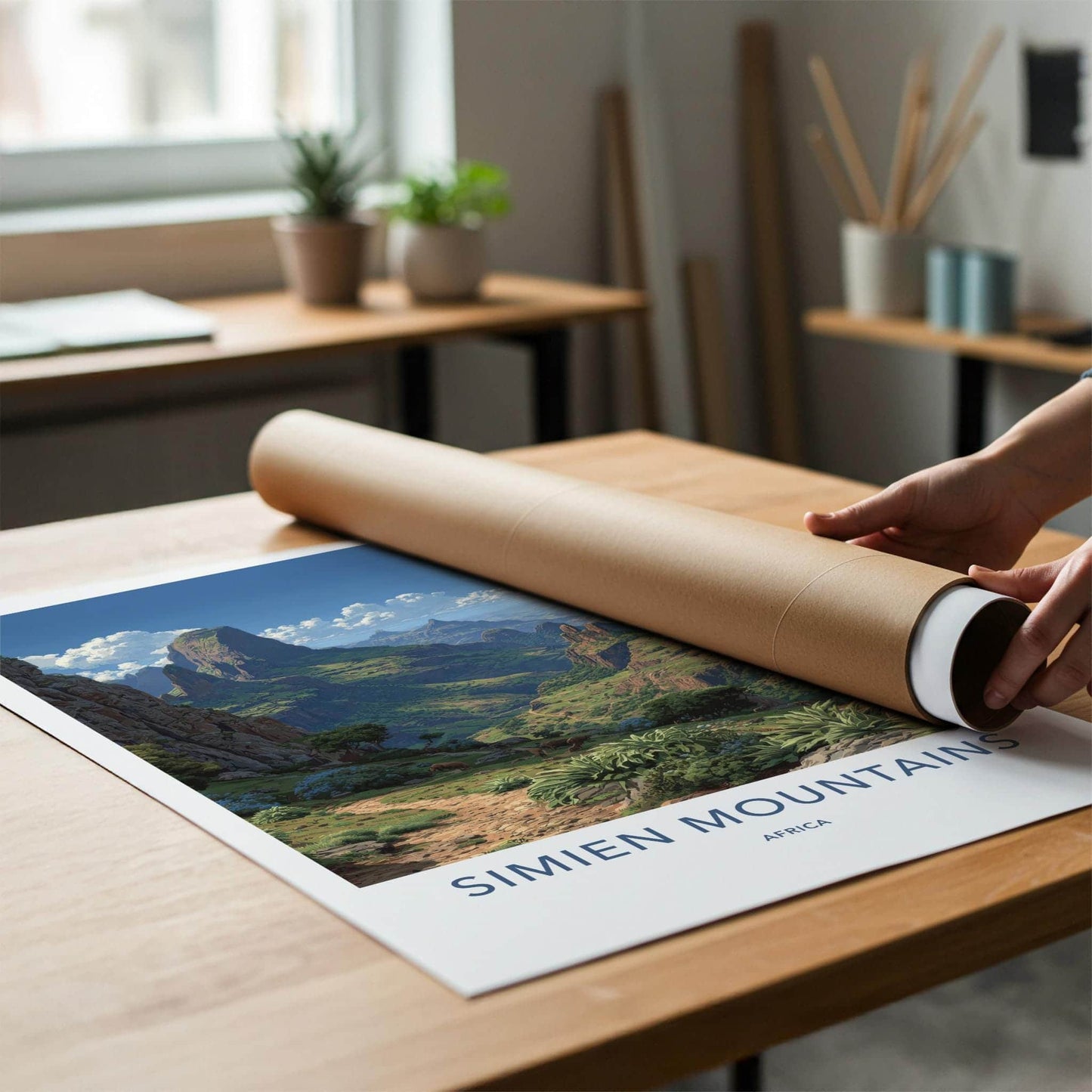 Simien Mountains Poster - Ethiopia Travel Art - Dramatic Valley Vista Wall Decor