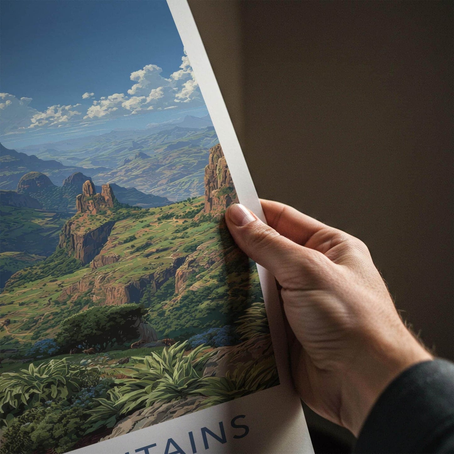 Simien Mountains Poster - Ethiopia Travel Art - Dramatic Valley Vista Wall Decor