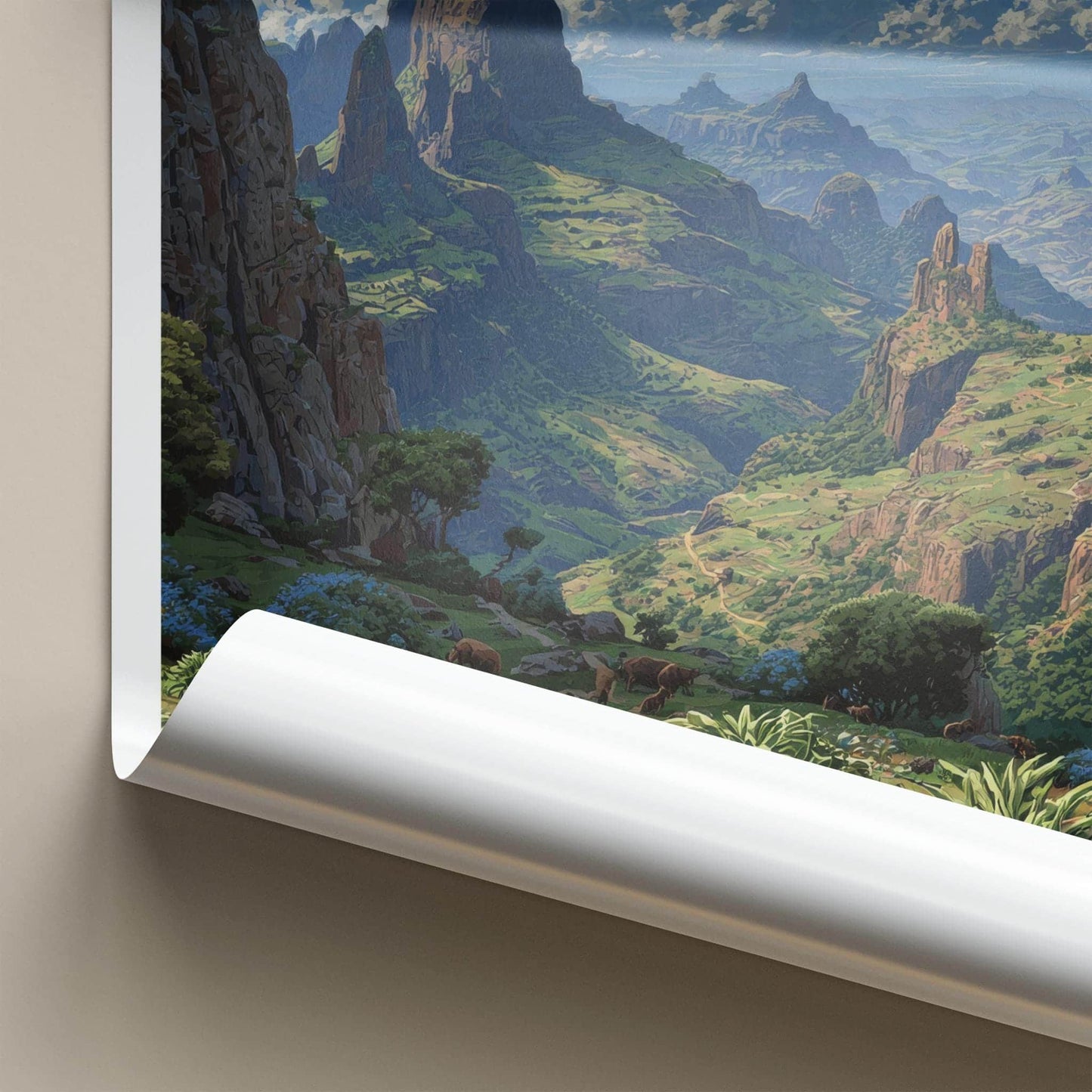 Simien Mountains Poster - Ethiopia Travel Art - Dramatic Valley Vista Wall Decor