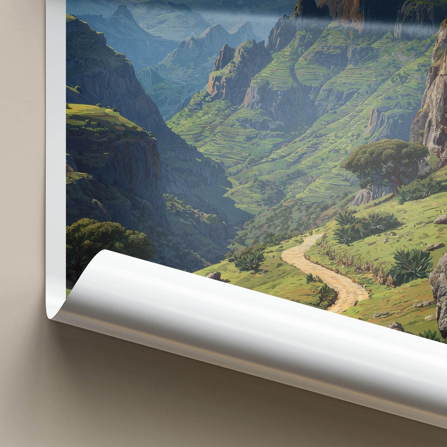 Simien Mountains Poster - Ethiopia Travel Art - Winding Mountain Path Wall Decor