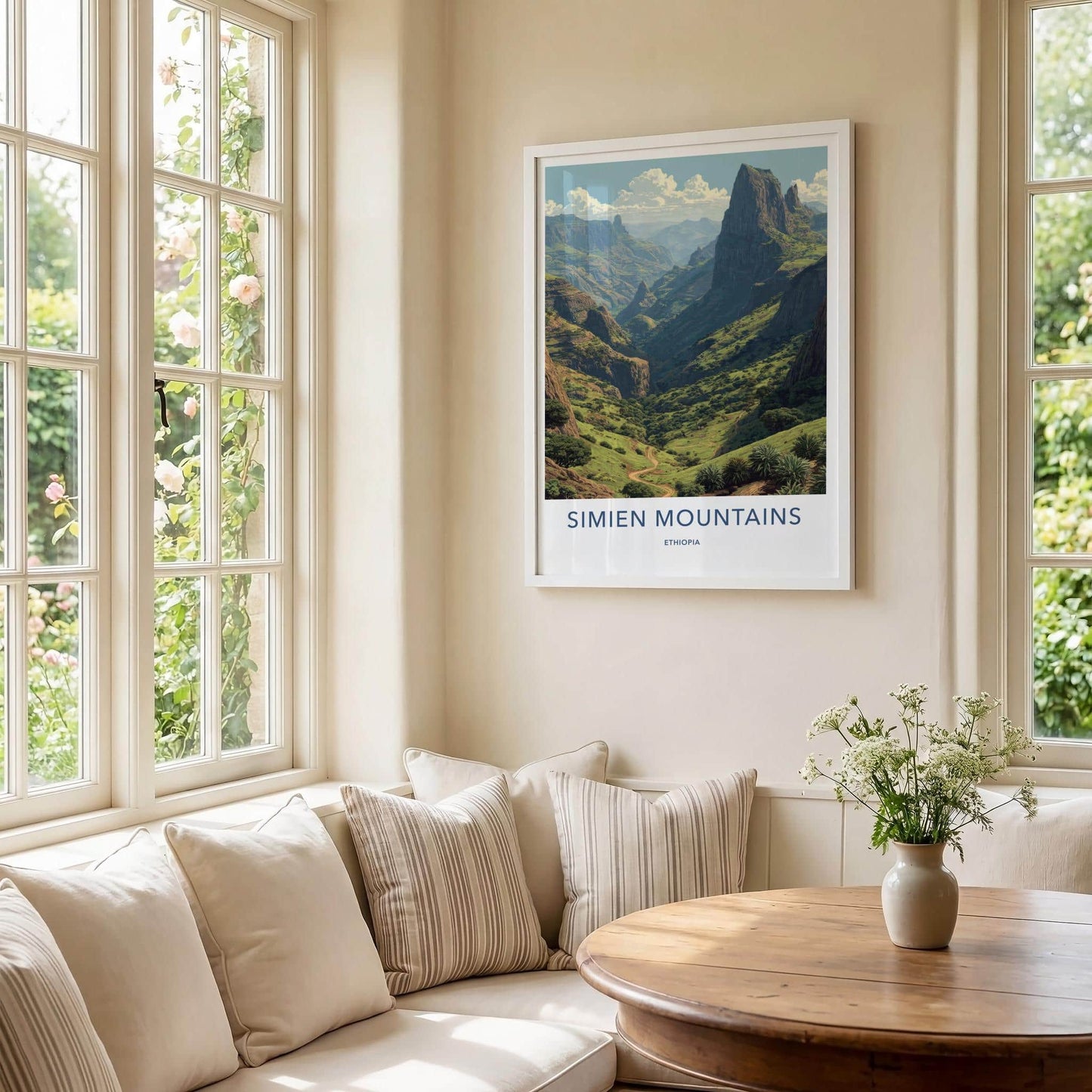 Simien Mountains Poster - Ethiopia Travel Art - Winding Valley Path Home Decor