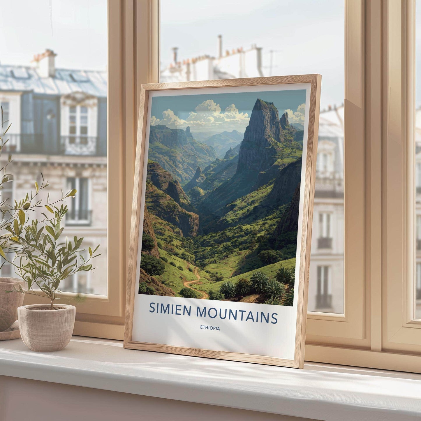 Simien Mountains Poster - Ethiopia Travel Art - Winding Valley Path Home Decor