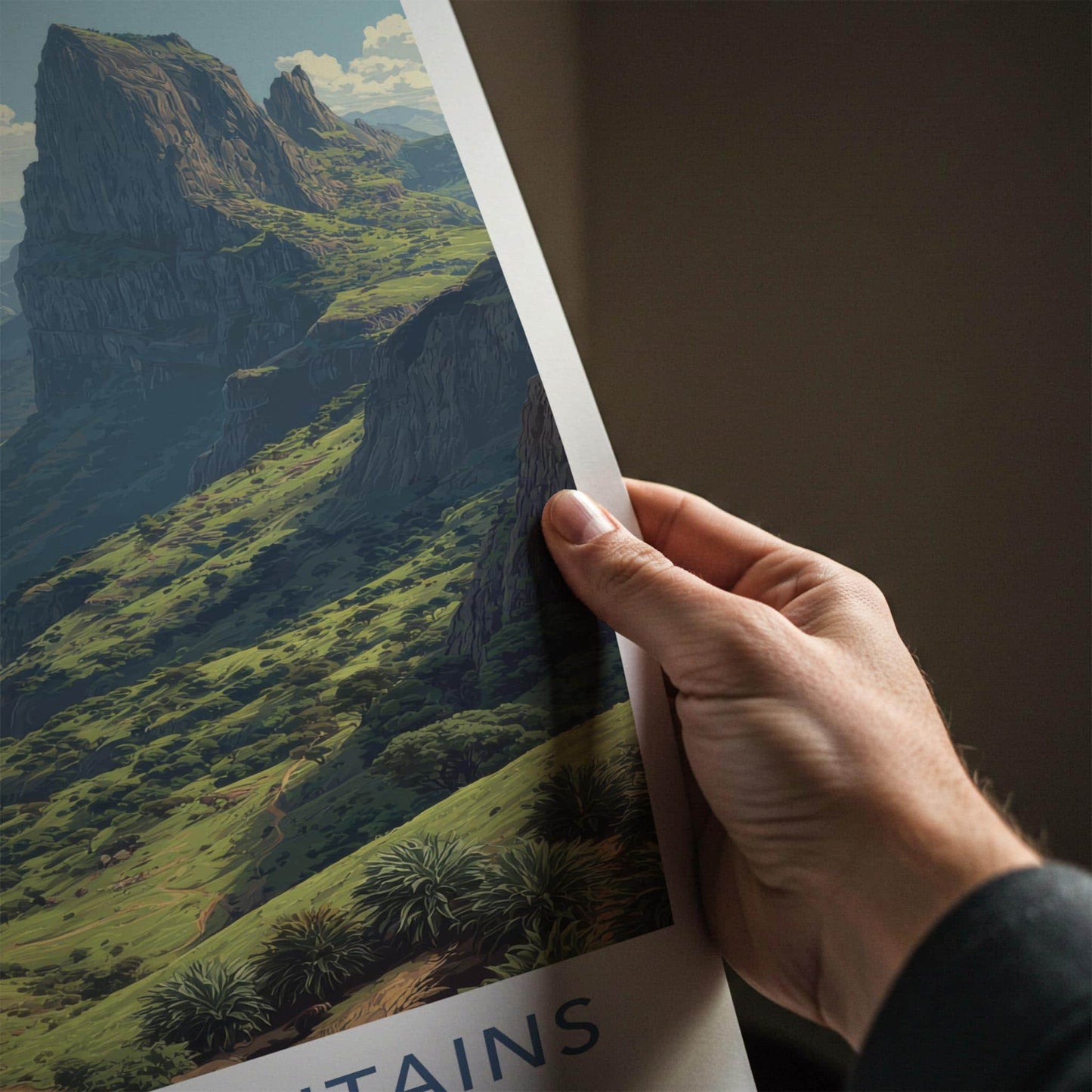 Simien Mountains Poster - Ethiopia Travel Art - Winding Valley Path Home Decor