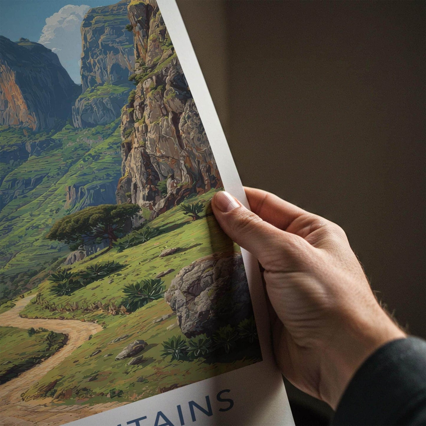 Simien Mountains Poster - Ethiopia Wall Art - Winding Path Valley Home Decor