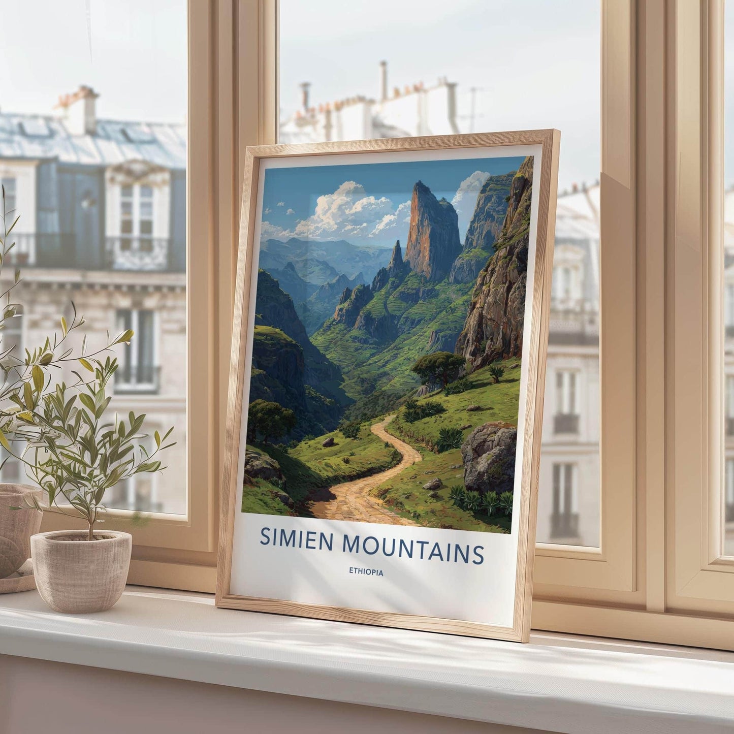 Simien Mountains Poster - Ethiopia Wall Art - Winding Path Valley Home Decor