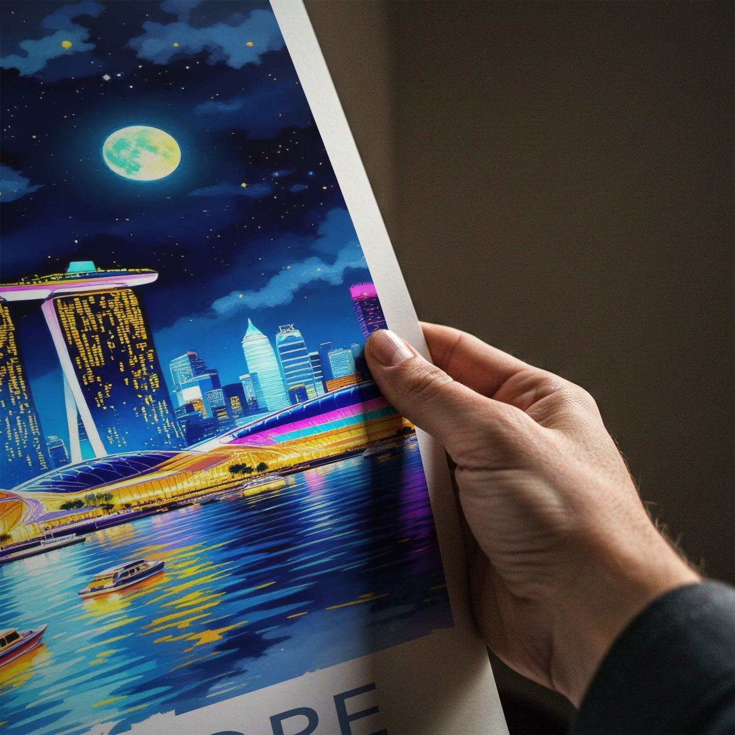 Singapore Poster - Singapore Marina Bay Sands Framed Art