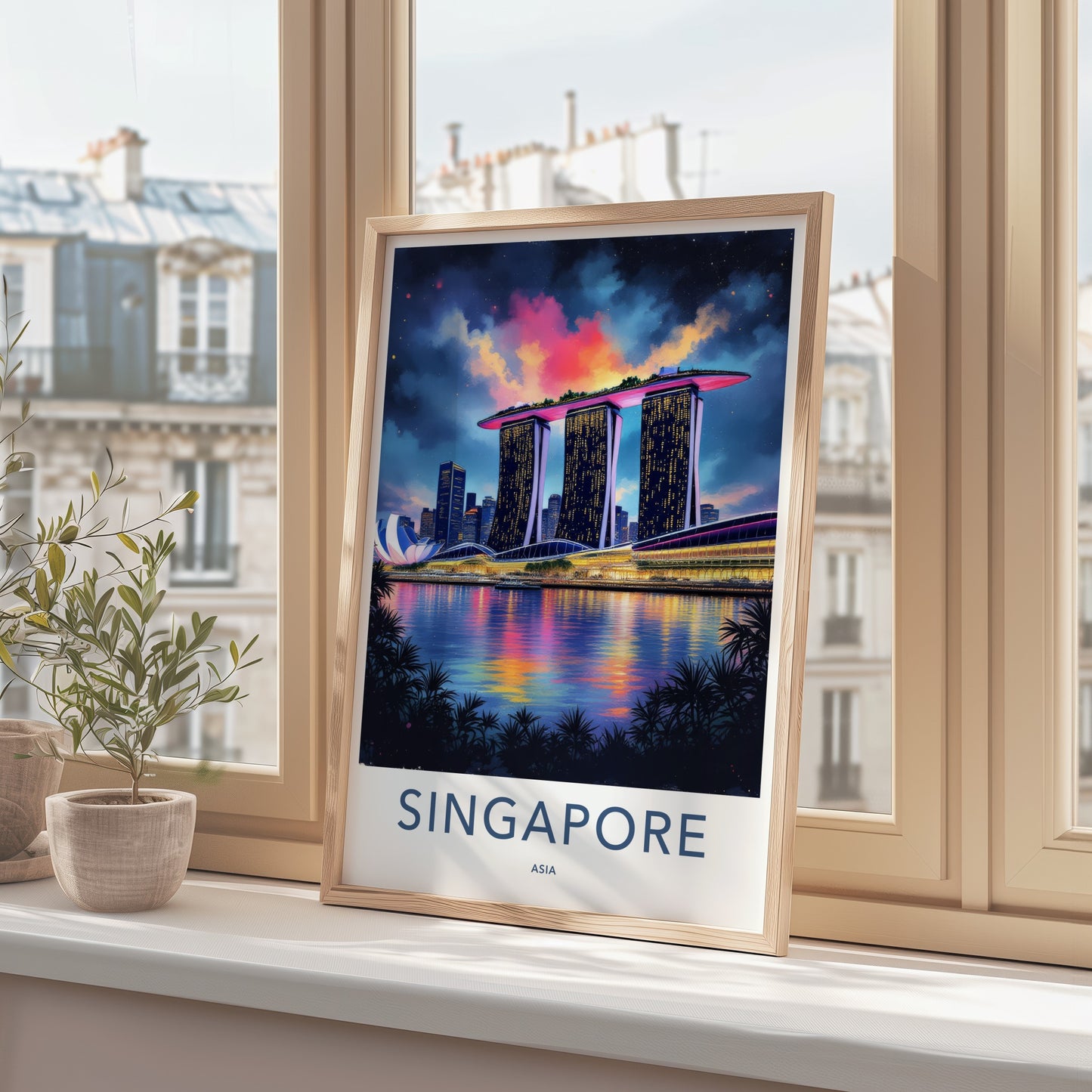 Singapore Poster - Singapore Travel Art - Marina Bay Sands Gallery Art