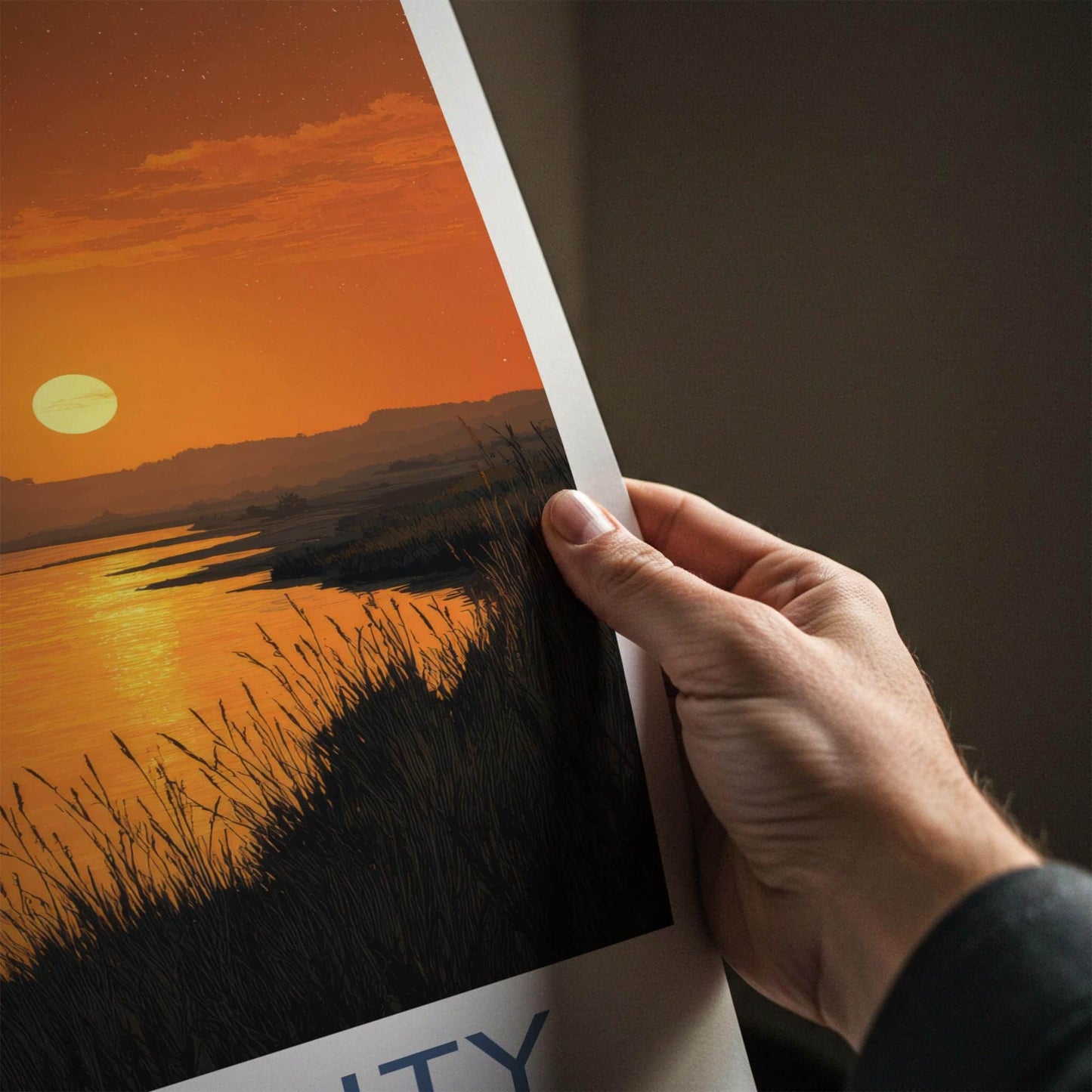 Sioux City Poster - Iowa Framed Print - Prairie River Sunset Lounge Decor