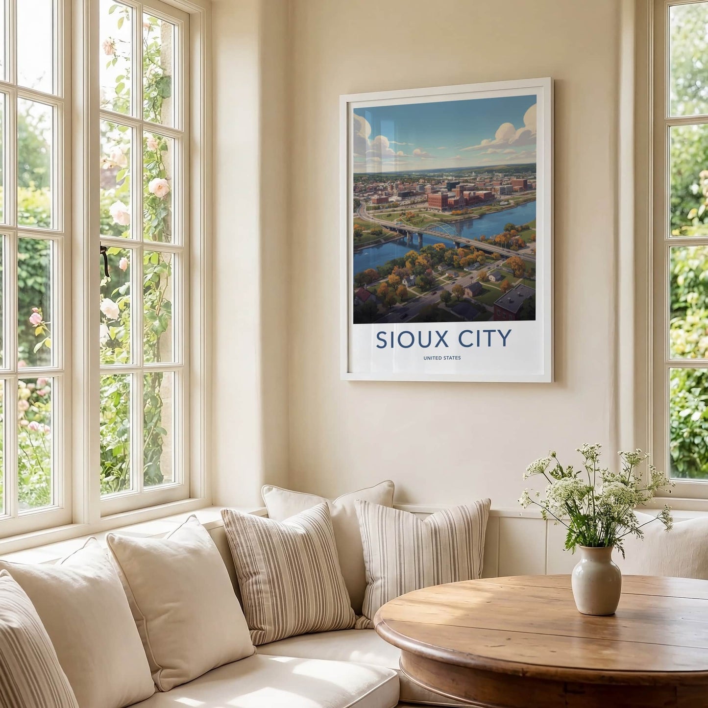Sioux City Poster - Iowa Travel Art - Autumn Cityscape View Home Decor