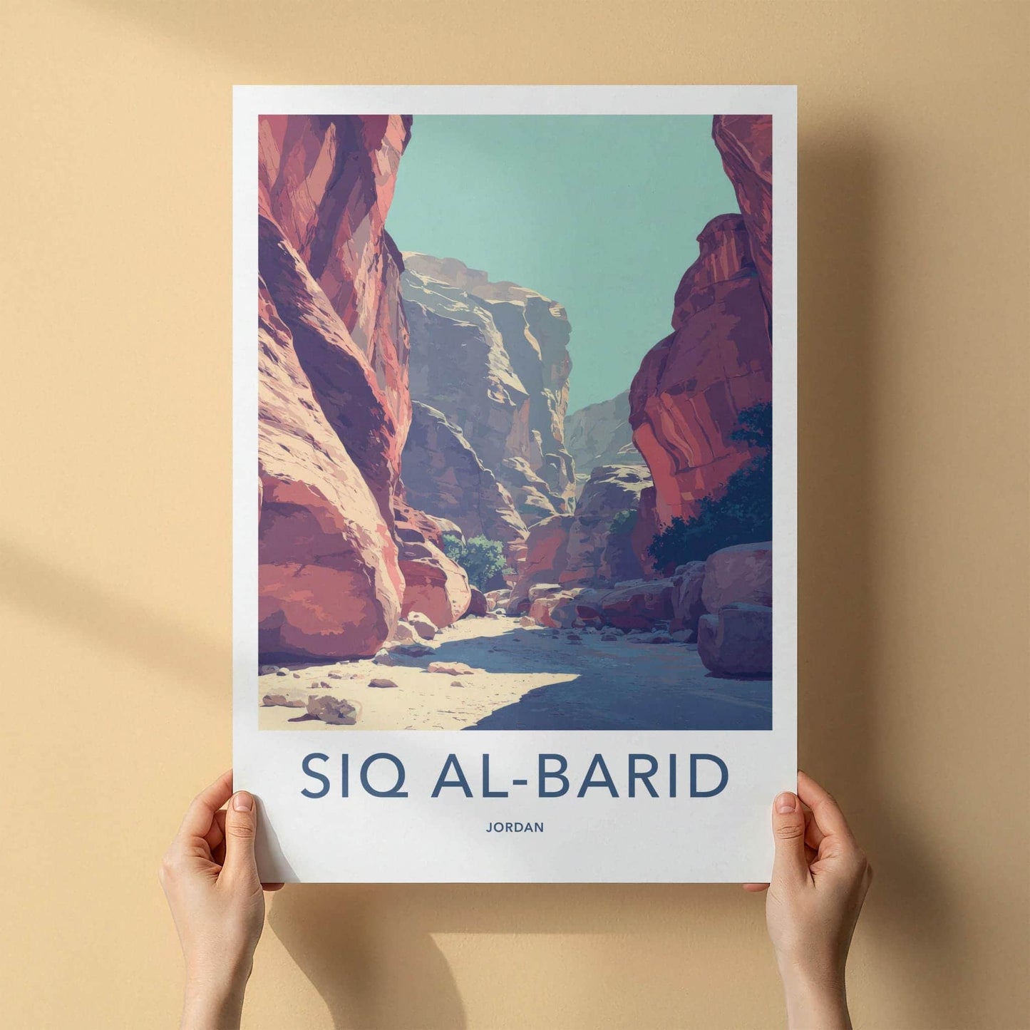 Siq Al-Barid Poster - Jordan Travel Art - Red Rock Canyon Home Decor