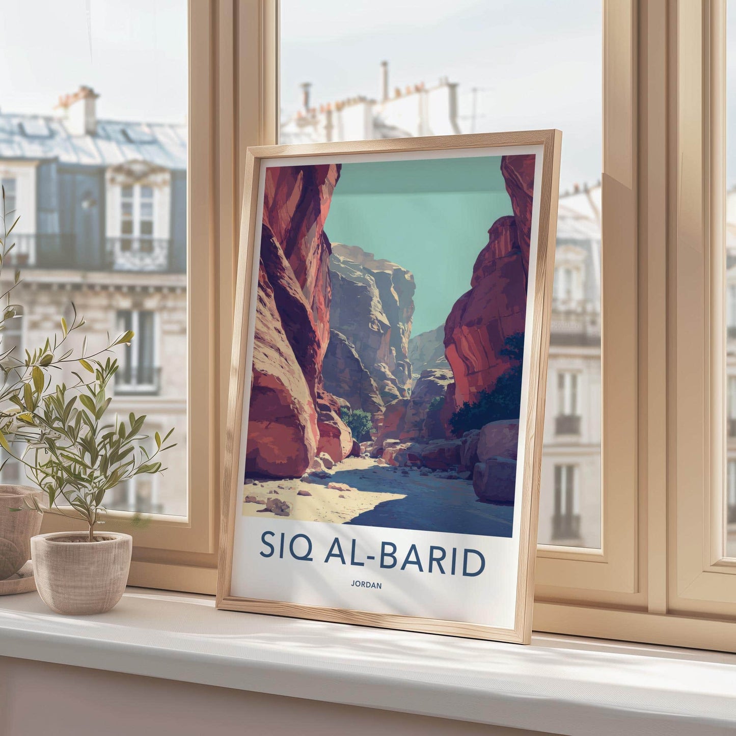 Siq Al-Barid Poster - Jordan Travel Art - Red Rock Canyon Home Decor