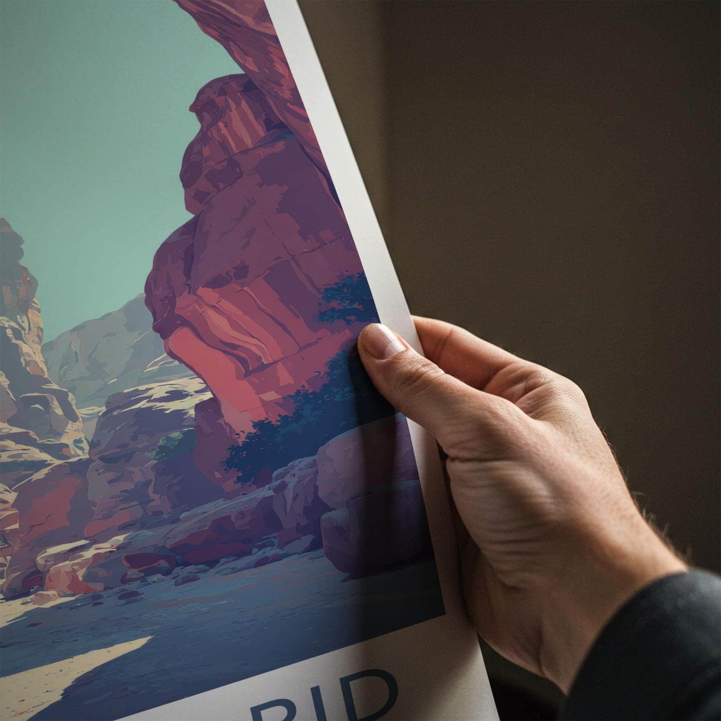 Siq Al-Barid Poster - Jordan Travel Art - Red Rock Canyon Home Decor