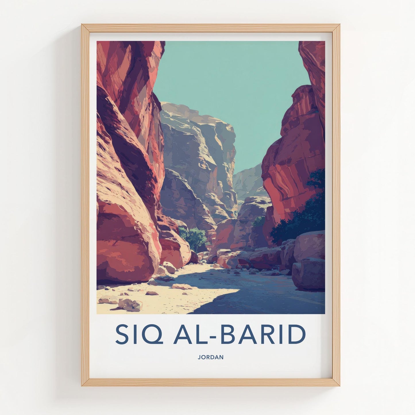 Siq Al-Barid Poster - Jordan Travel Art - Red Rock Canyon Home Decor